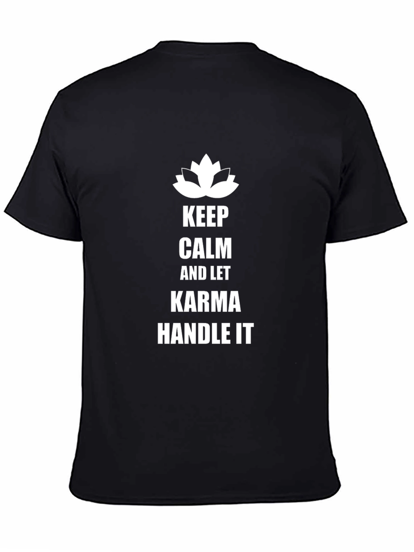Keep Calm Karma Mens Black T-Shirt
