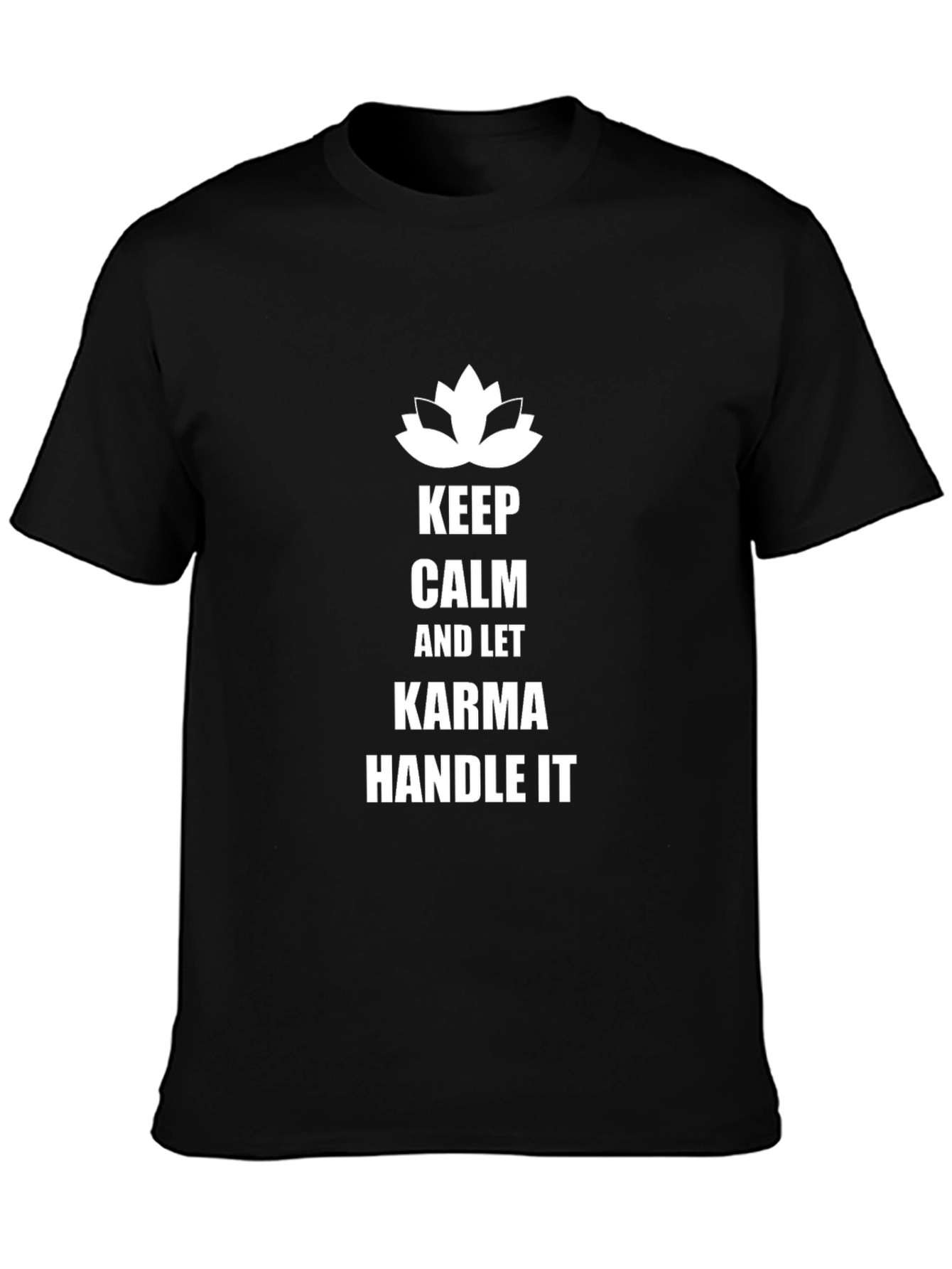 Keep Calm Karma Mens Black T-Shirt