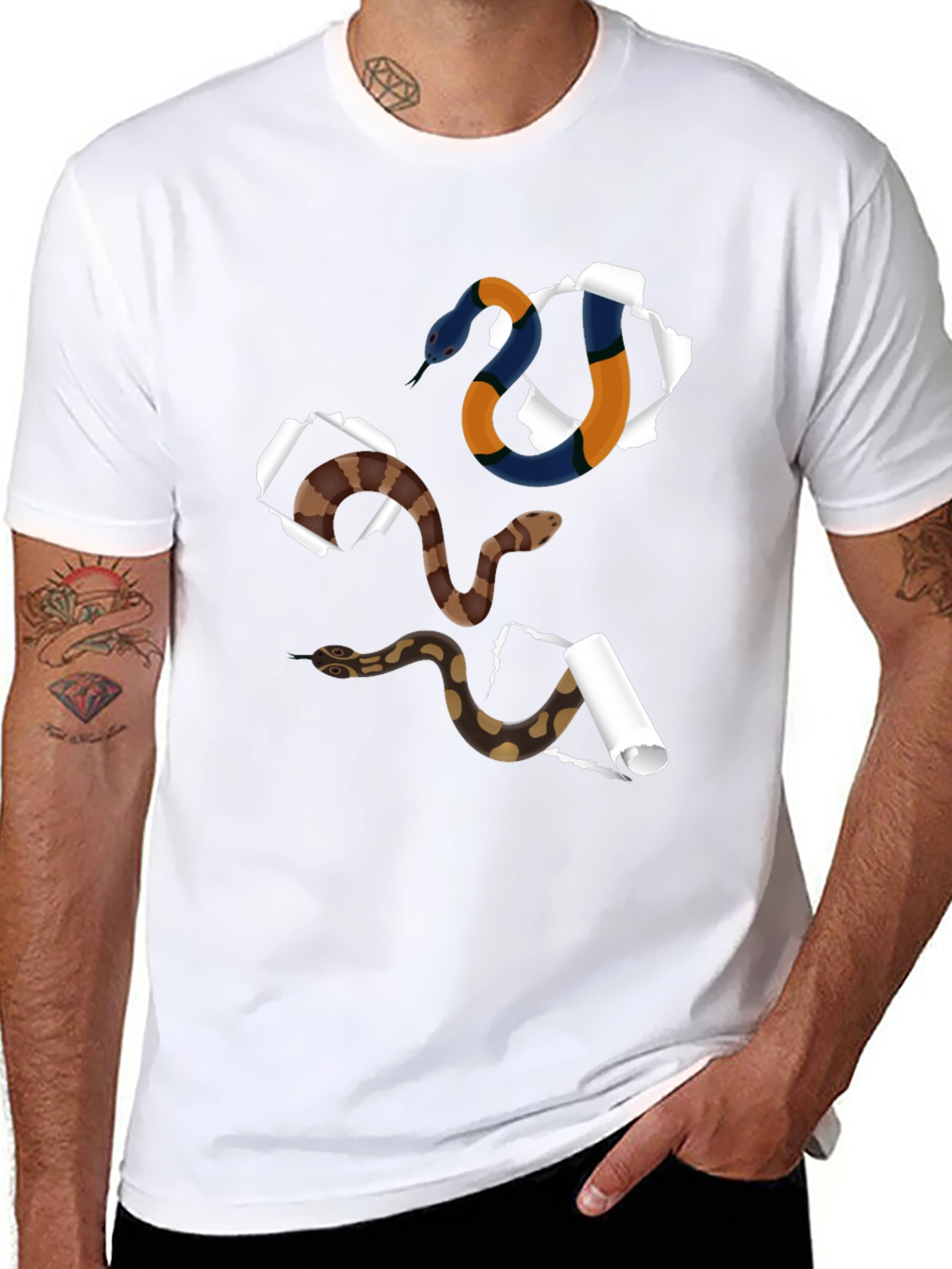 Snake Graphic Tee - Unique Reptile Design