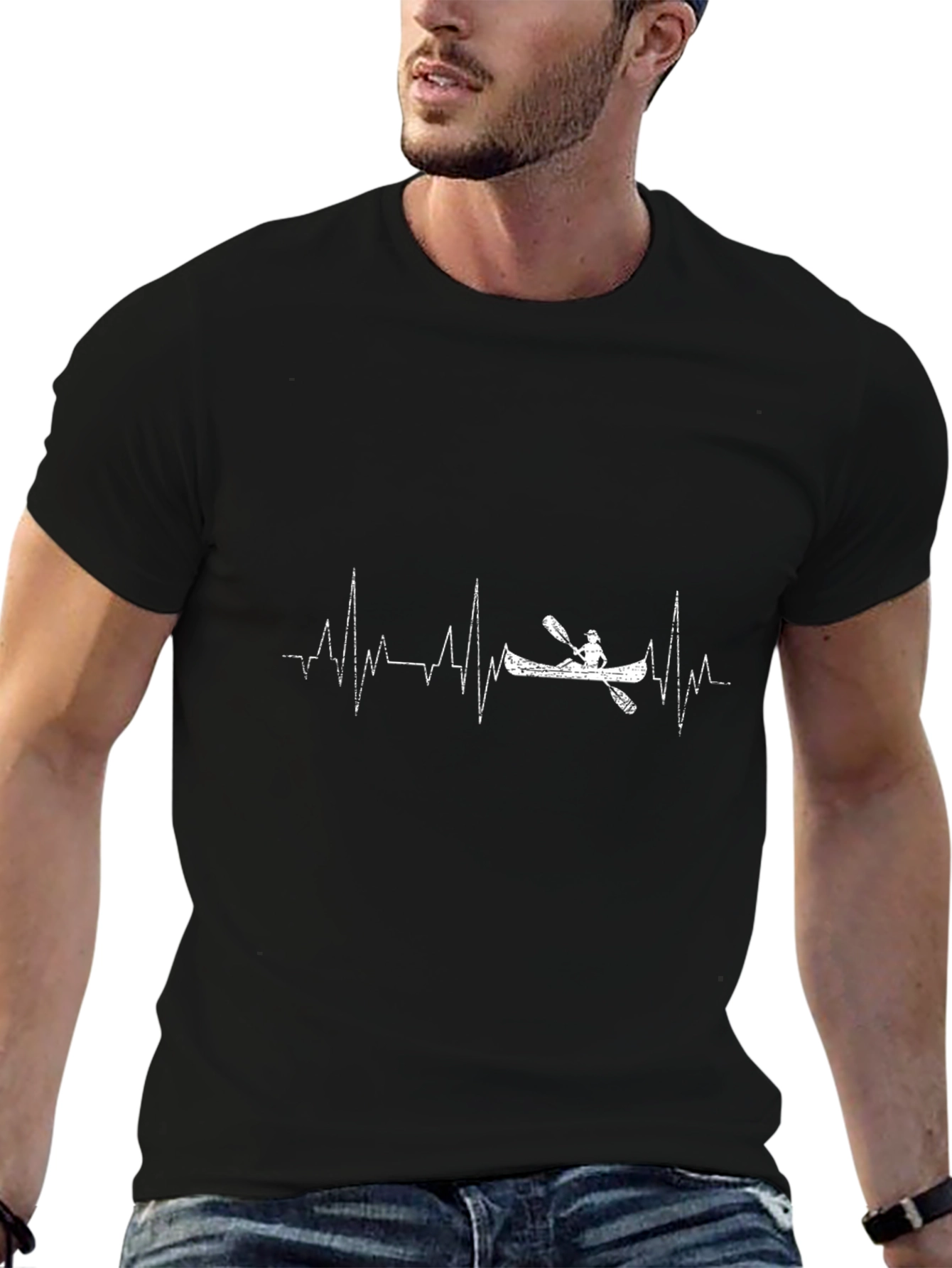 Heartbeat Kayak T-Shirt - Black