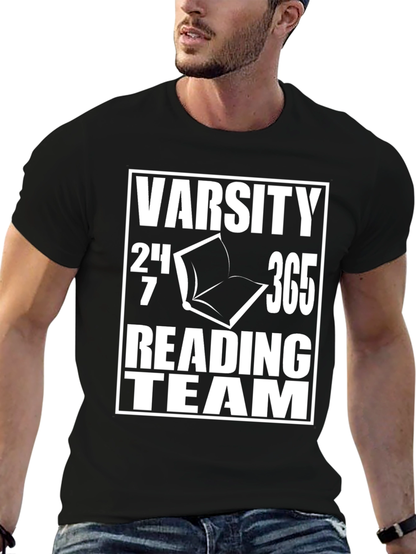 Varsity Reading Team T-Shirt - Black Cotton Tee