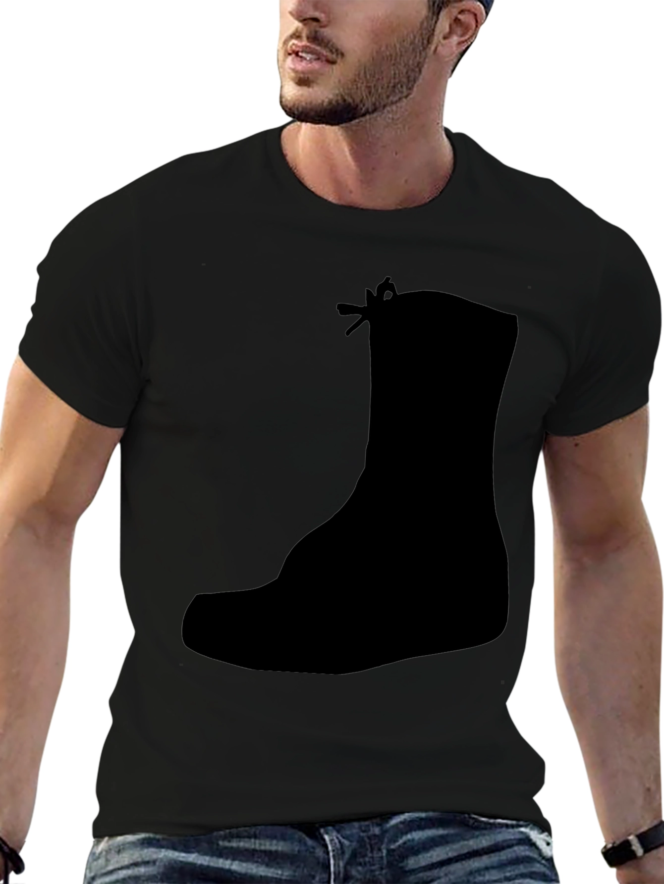 Black Boot Silhouette Graphic Tee