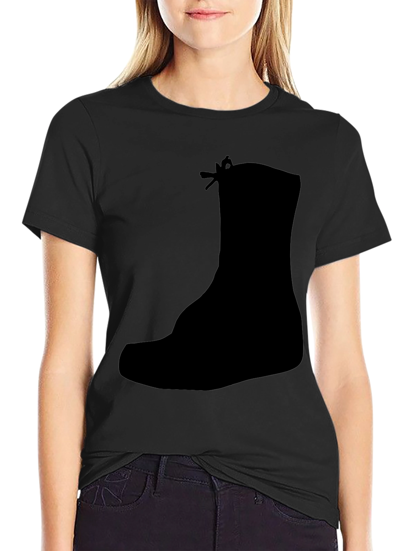 Black Boot Silhouette Graphic Tee