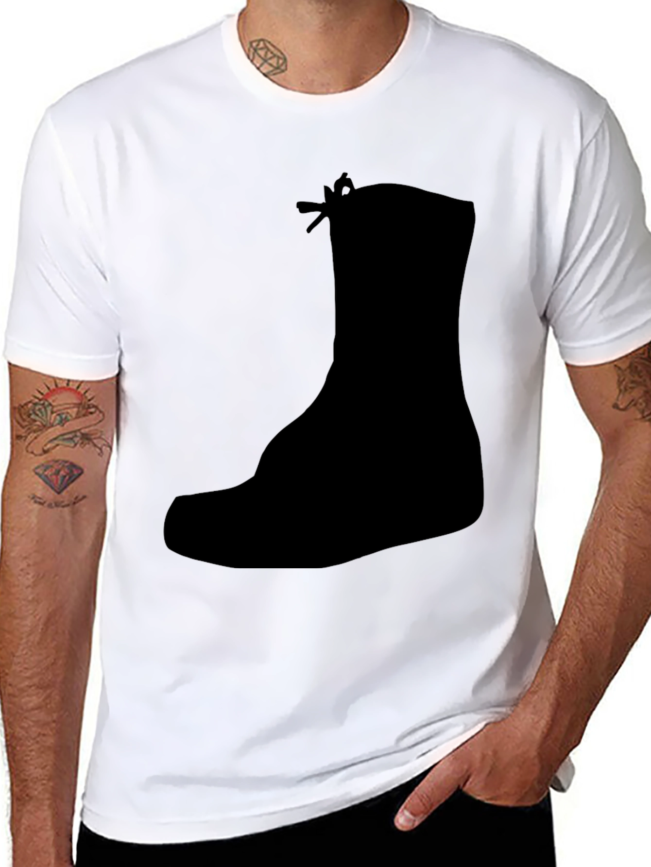 Black Boot Silhouette Graphic Tee