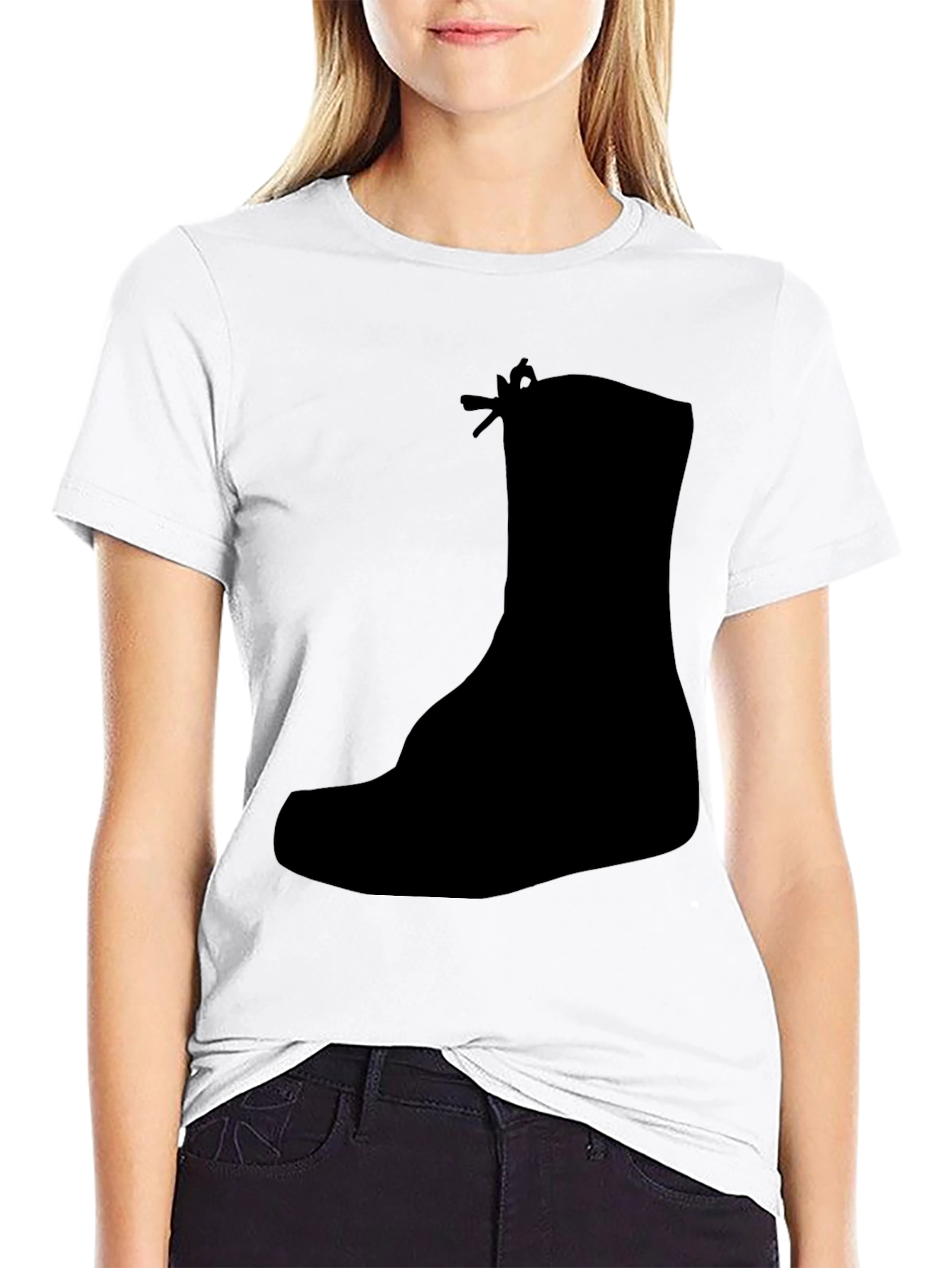 Black Boot Silhouette Graphic Tee