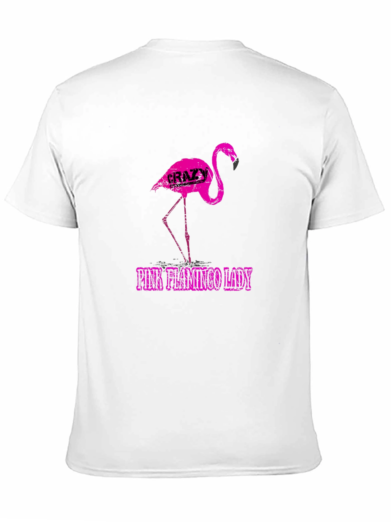 Crazy Pink Flamingo Lady Graphic Tee