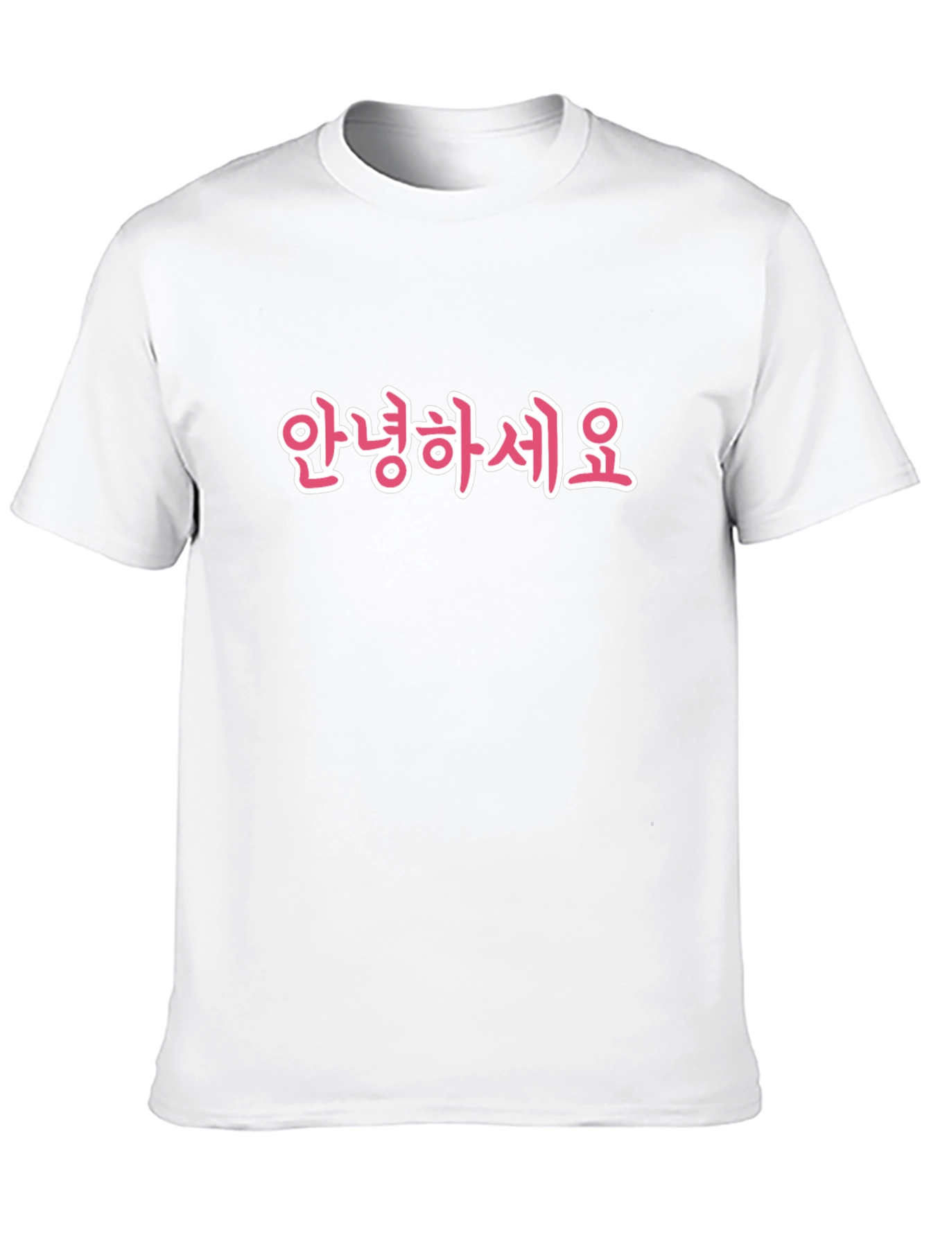 Korean Hello T-Shirt - Black Casual Tee