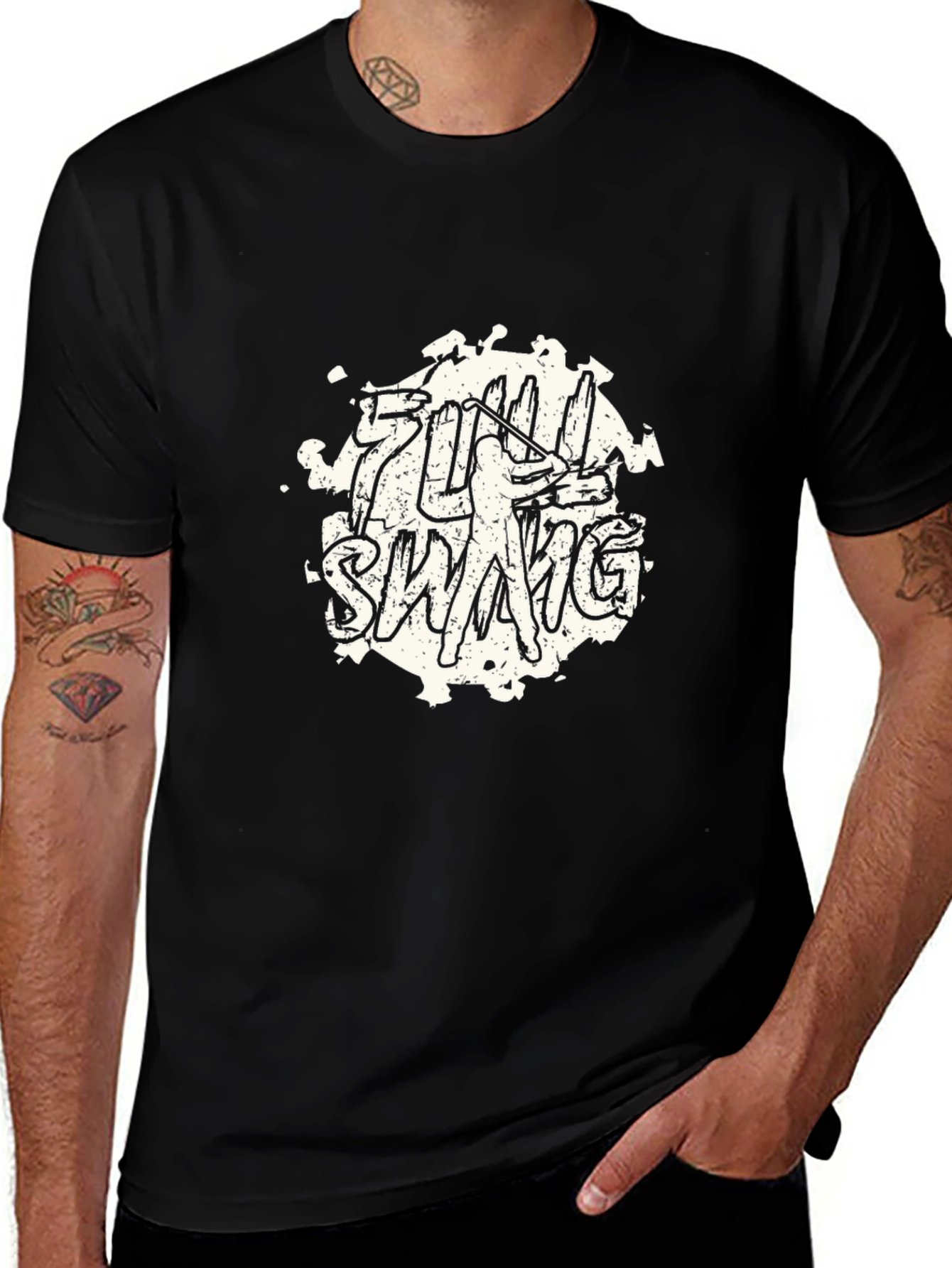 Full Swing Golf Graphic T-Shirt - Black Cotton Tee