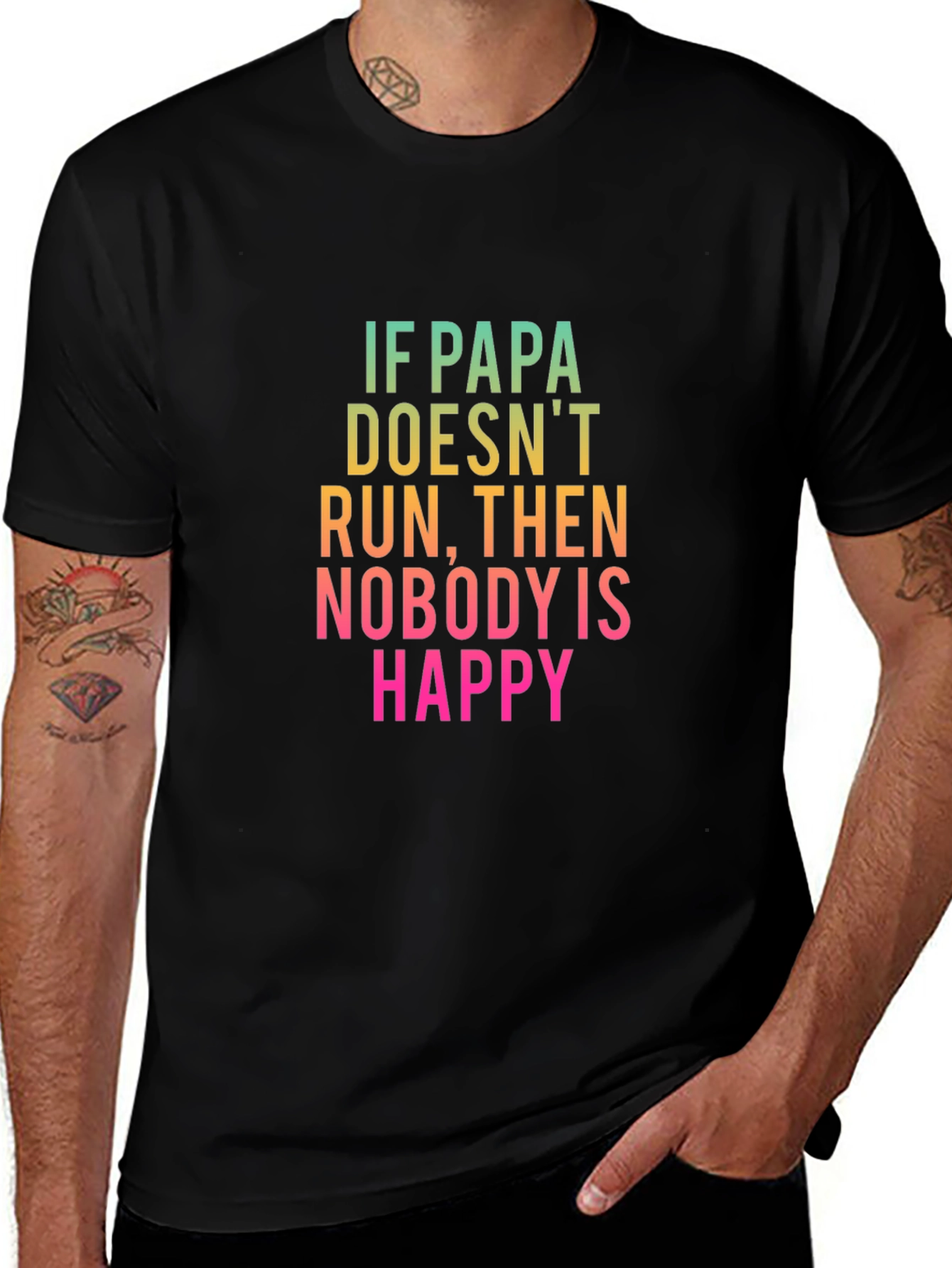 Papa Run T-Shirt - Funny Dad Tee