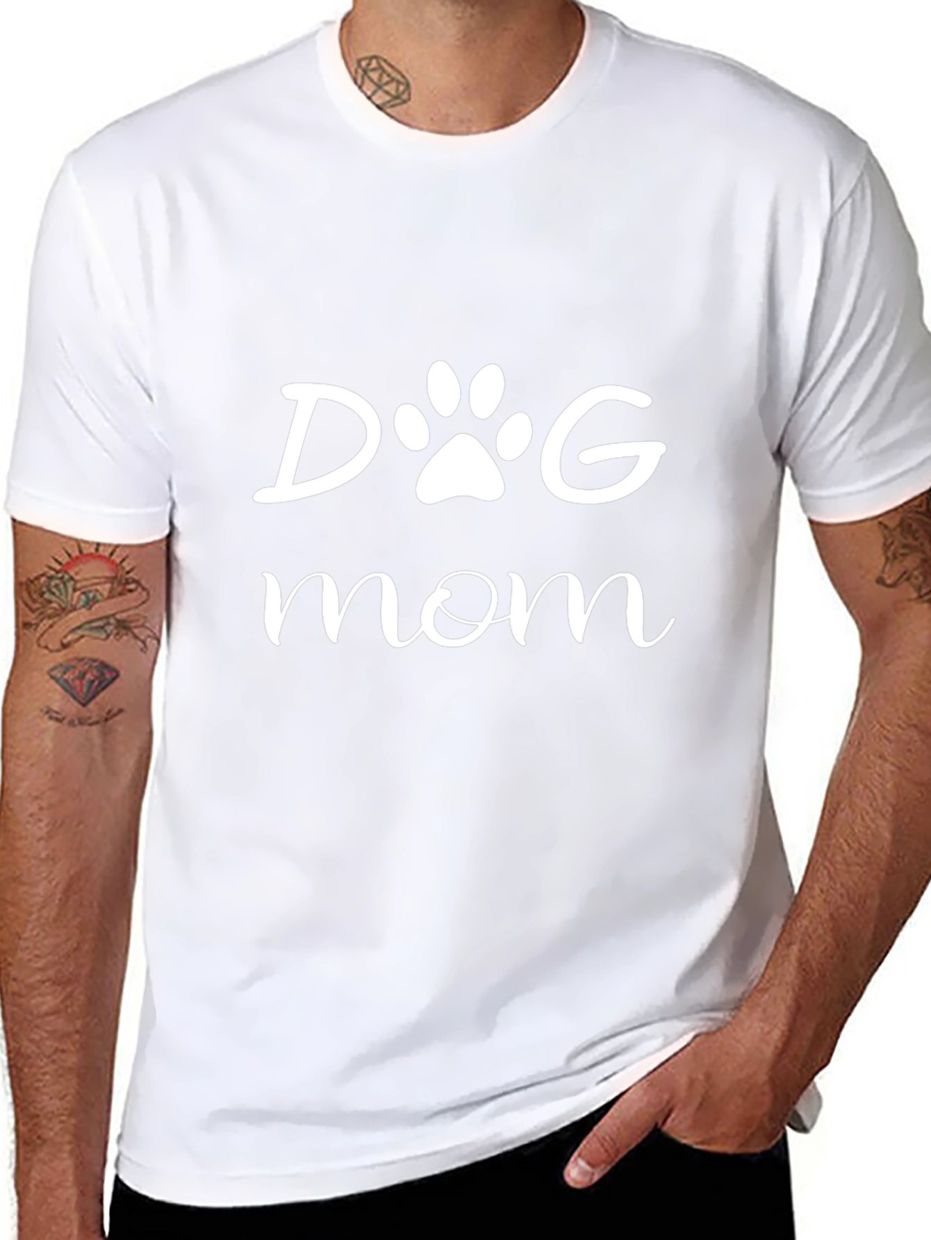 Dog Mom Tee - Cute Paw Print Design