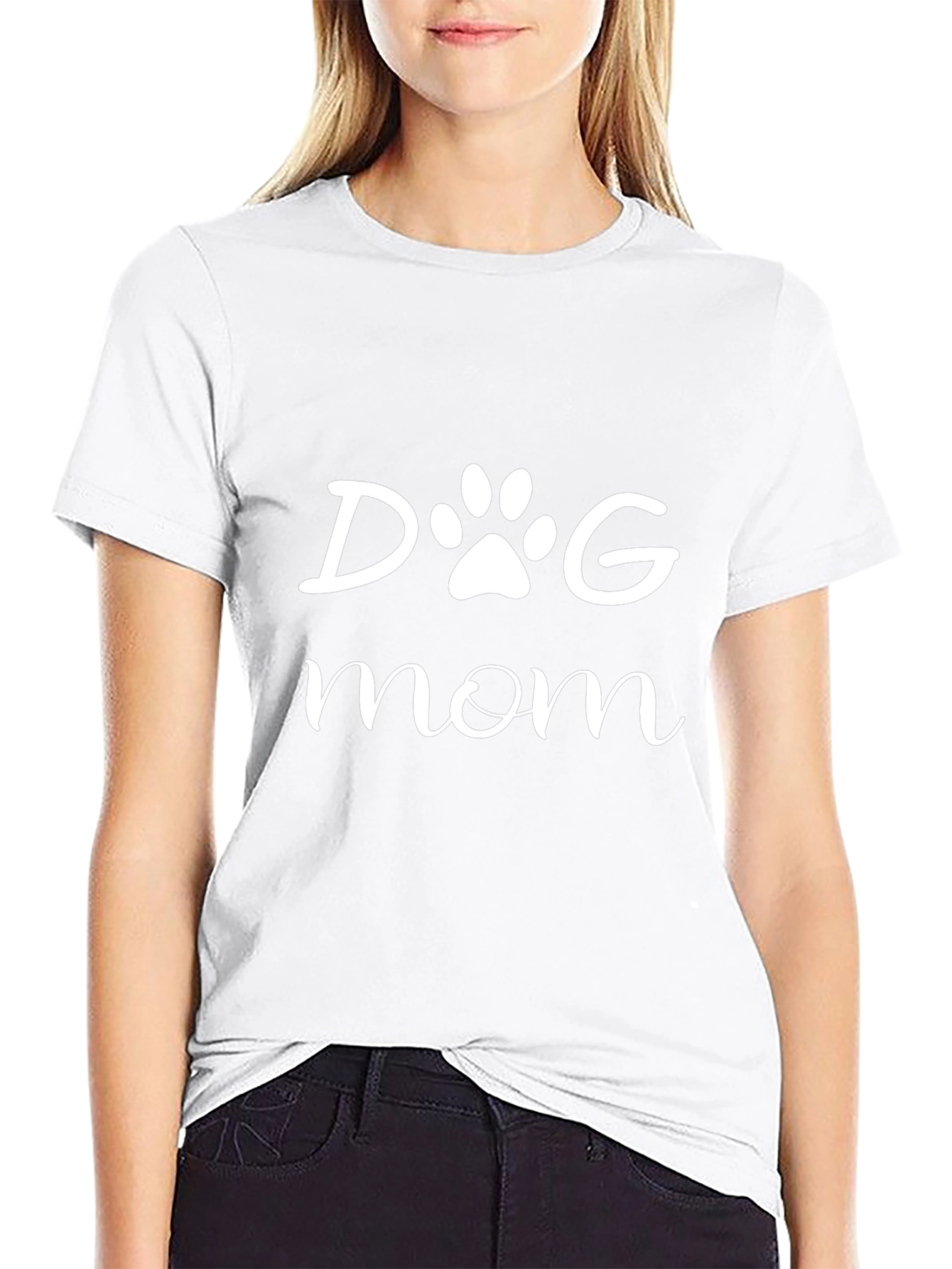 Dog Mom Tee - Cute Paw Print Design