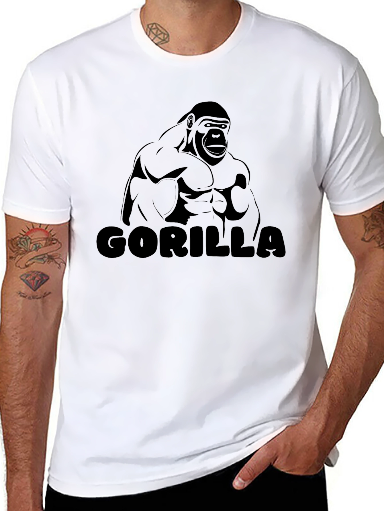 Gorilla Graphic Black T-Shirt - Bold Statement Tee