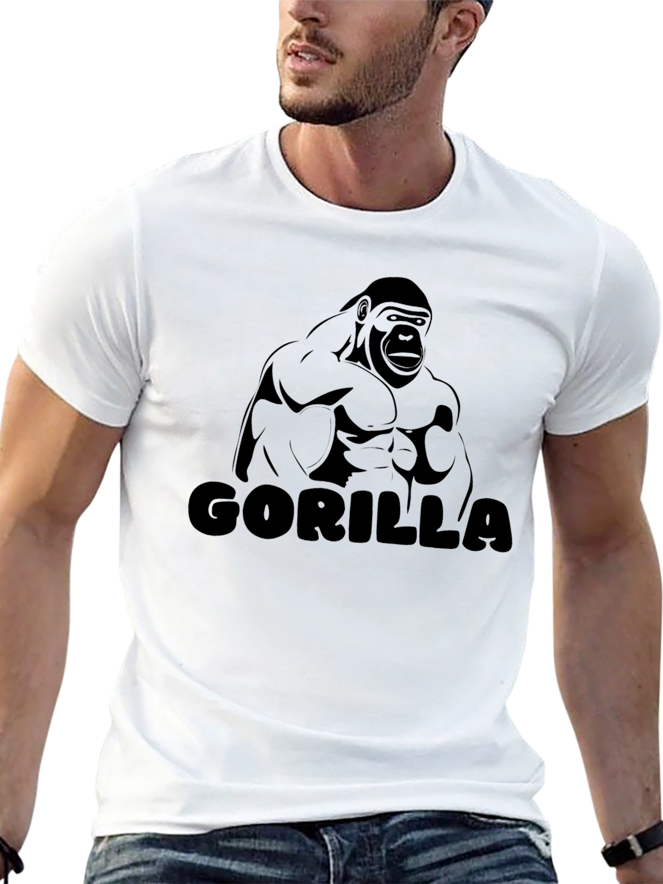 Gorilla Graphic Black T-Shirt - Bold Statement Tee