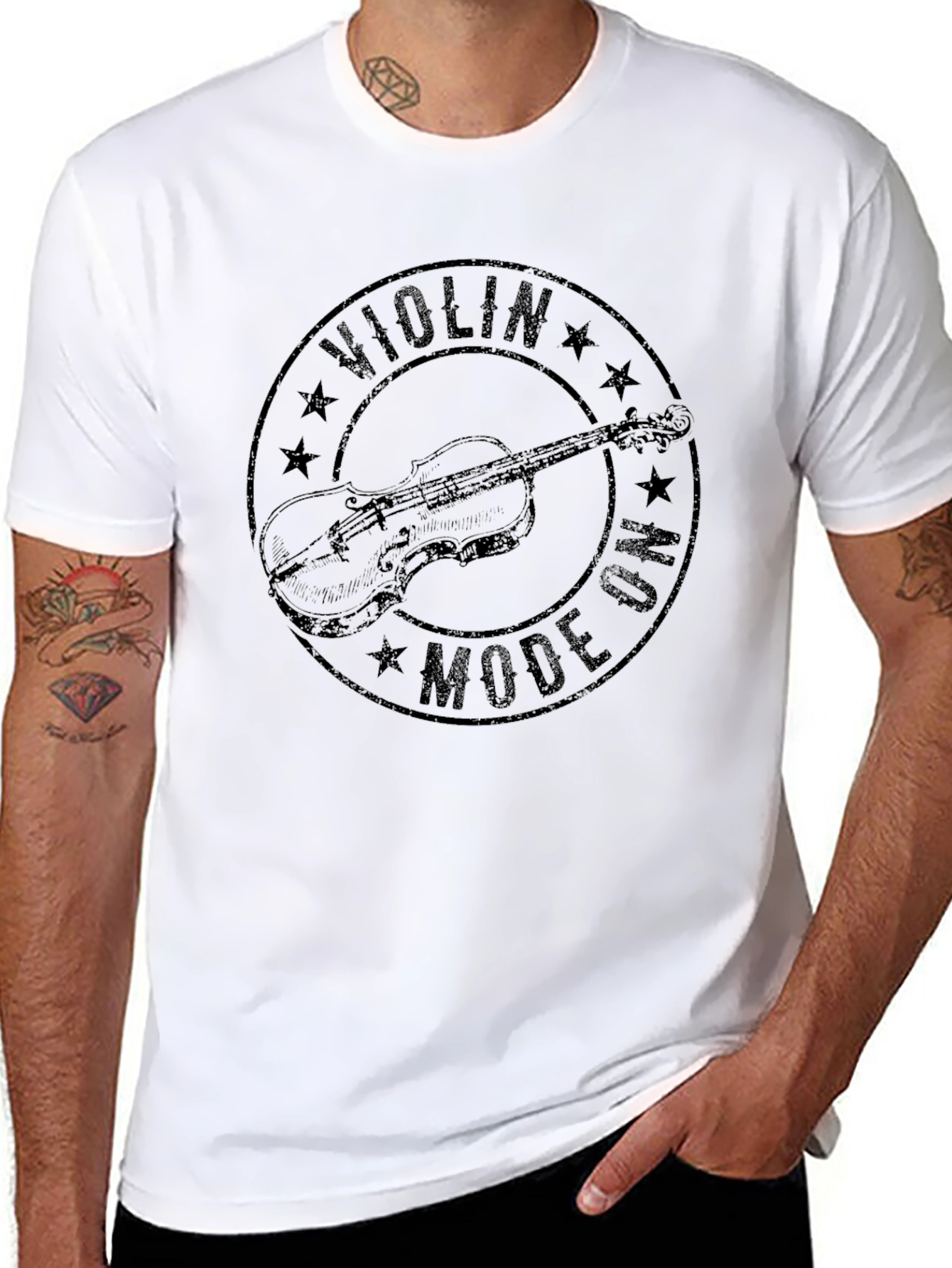 Violin Mode On Graphic T-Shirt