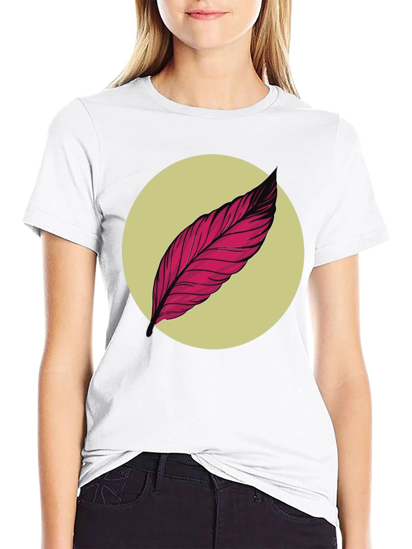 Feather Graphic Tee - Unique Artistic Design