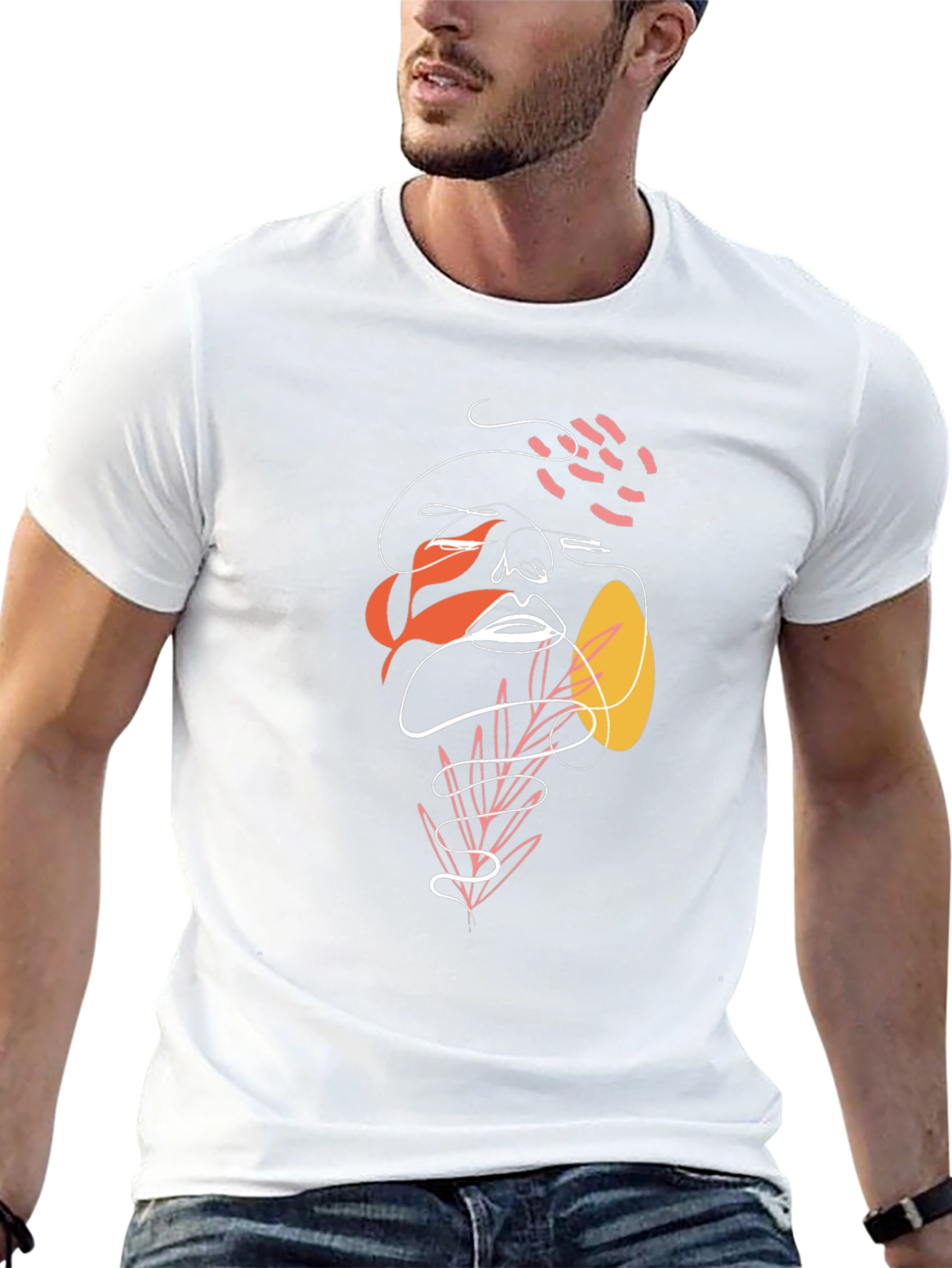 Abstract Face Graphic Tee - Modern Art Shirt