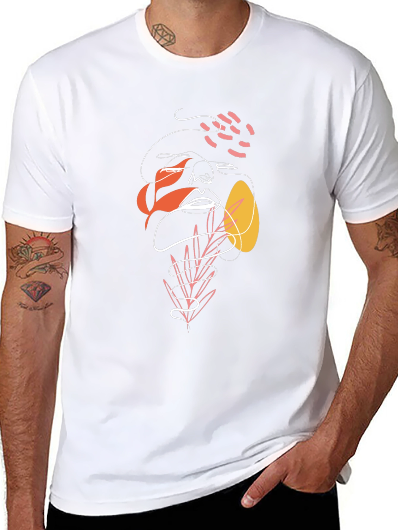 Abstract Face Graphic Tee - Modern Art Shirt