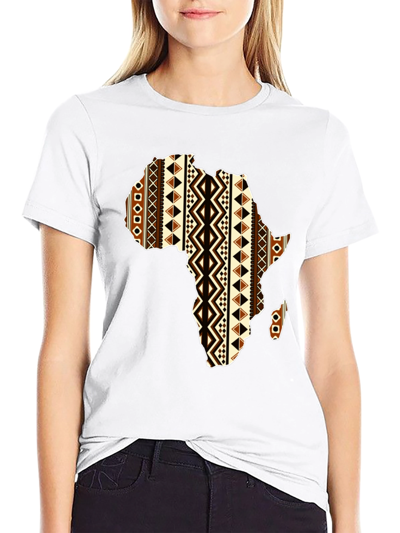 Africa Map Print T-Shirt - Black Unique Design