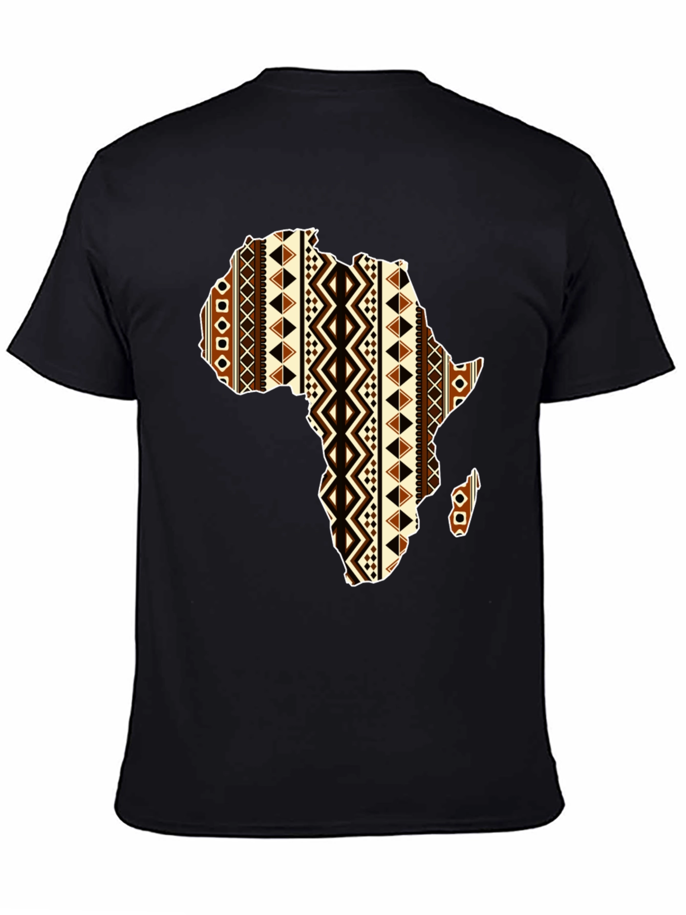 Africa Map Print T-Shirt - Black Unique Design