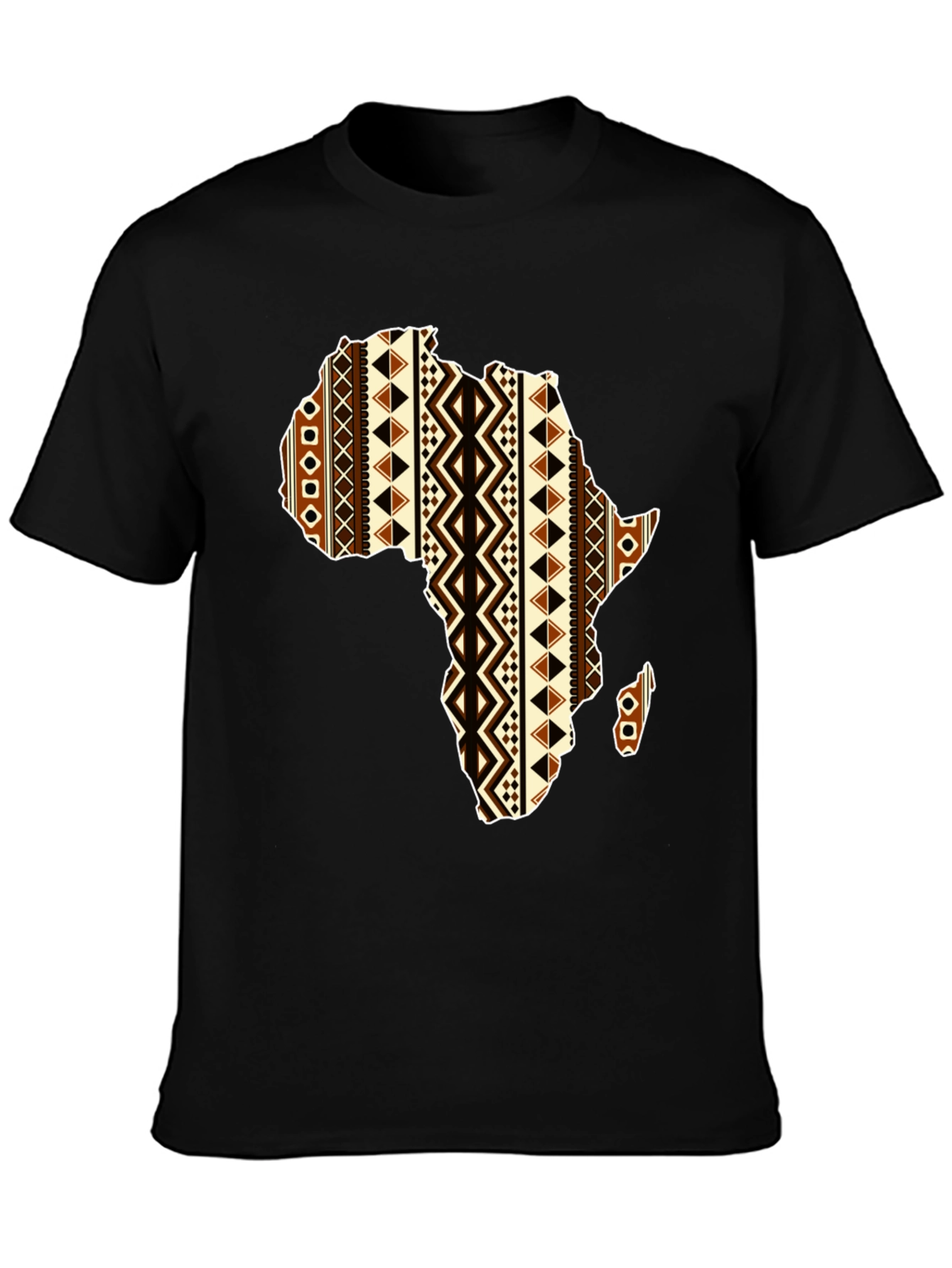 Africa Map Print T-Shirt - Black Unique Design