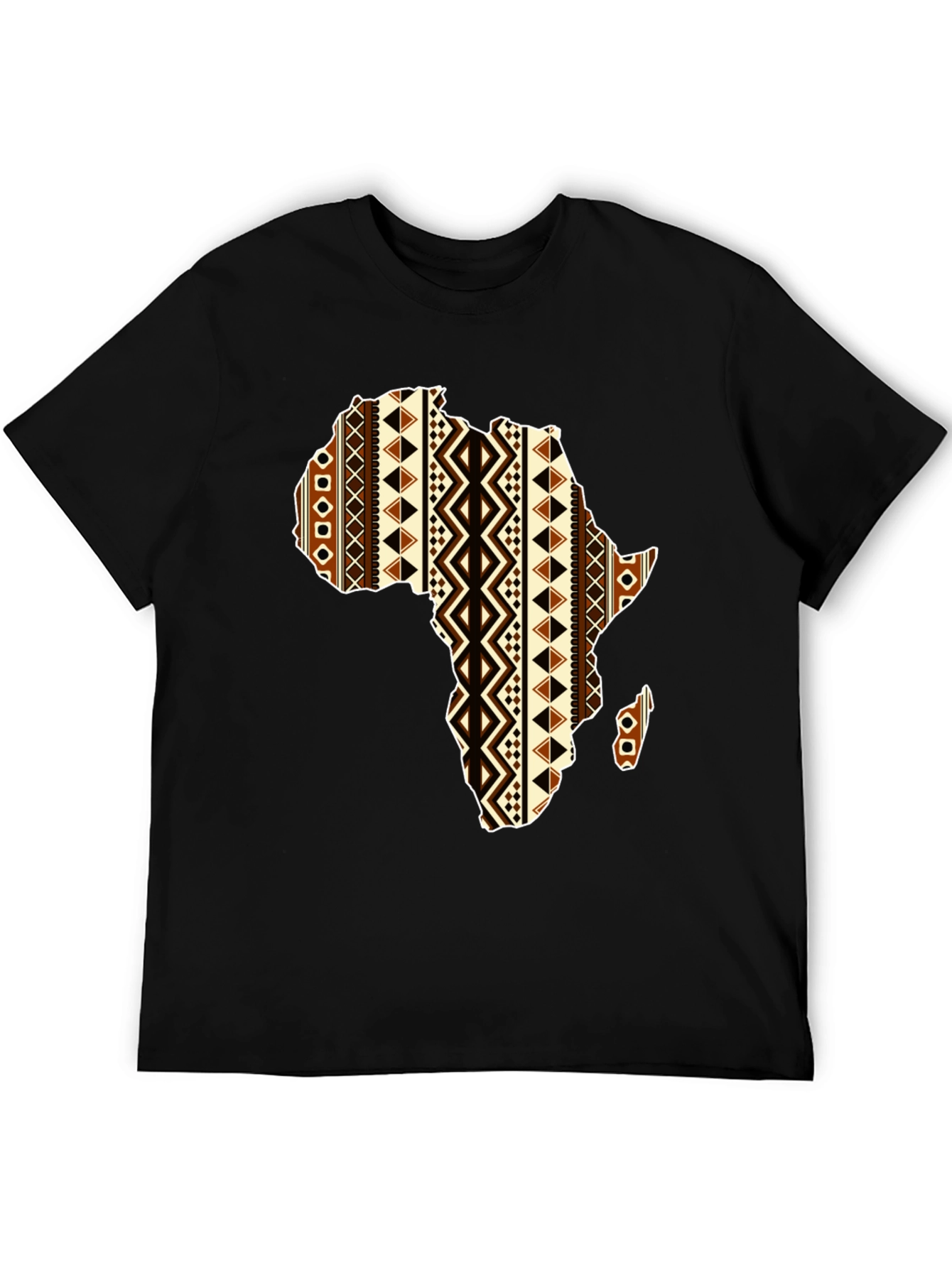Africa Map Print T-Shirt - Black Unique Design