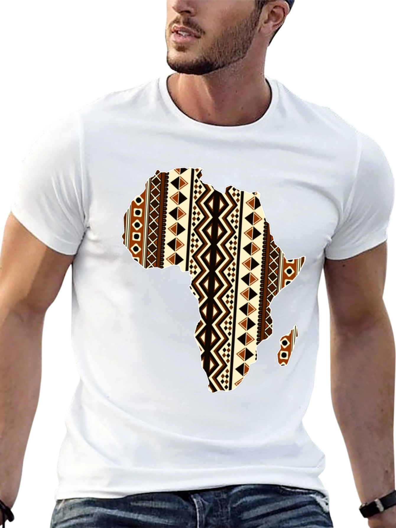 Africa Map Print T-Shirt - Black Unique Design
