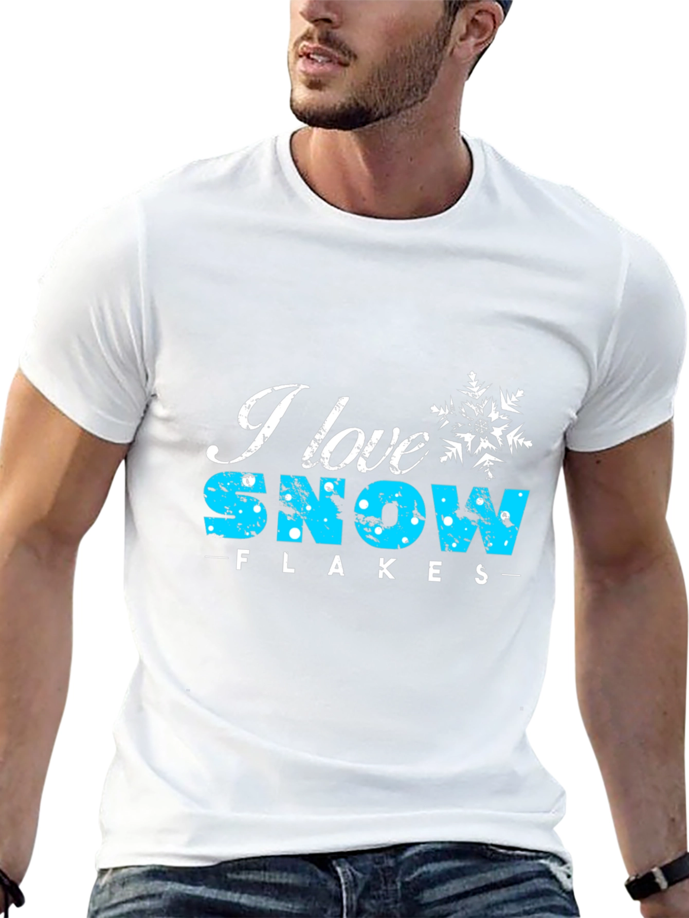 I Love Snowflakes Black Graphic Tee