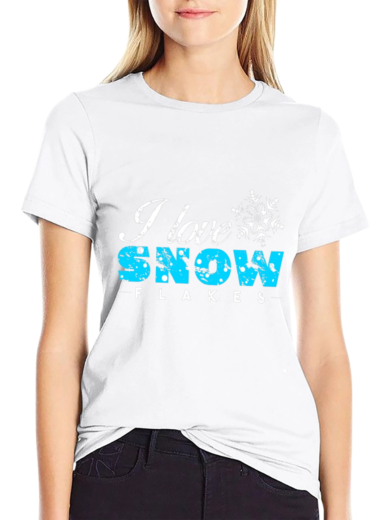 I Love Snowflakes Black Graphic Tee