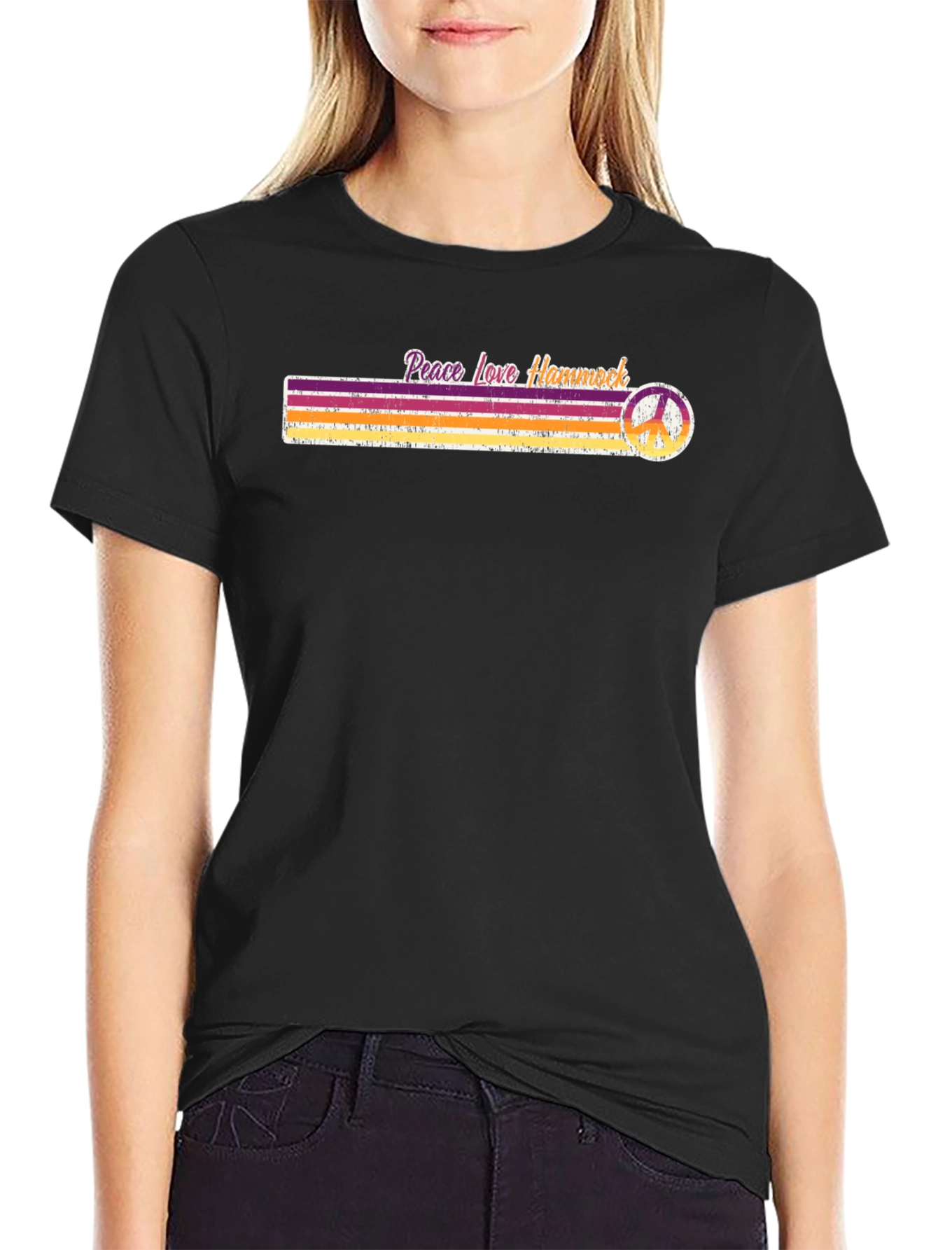 Peace Love Hammock T-Shirt - Retro Style