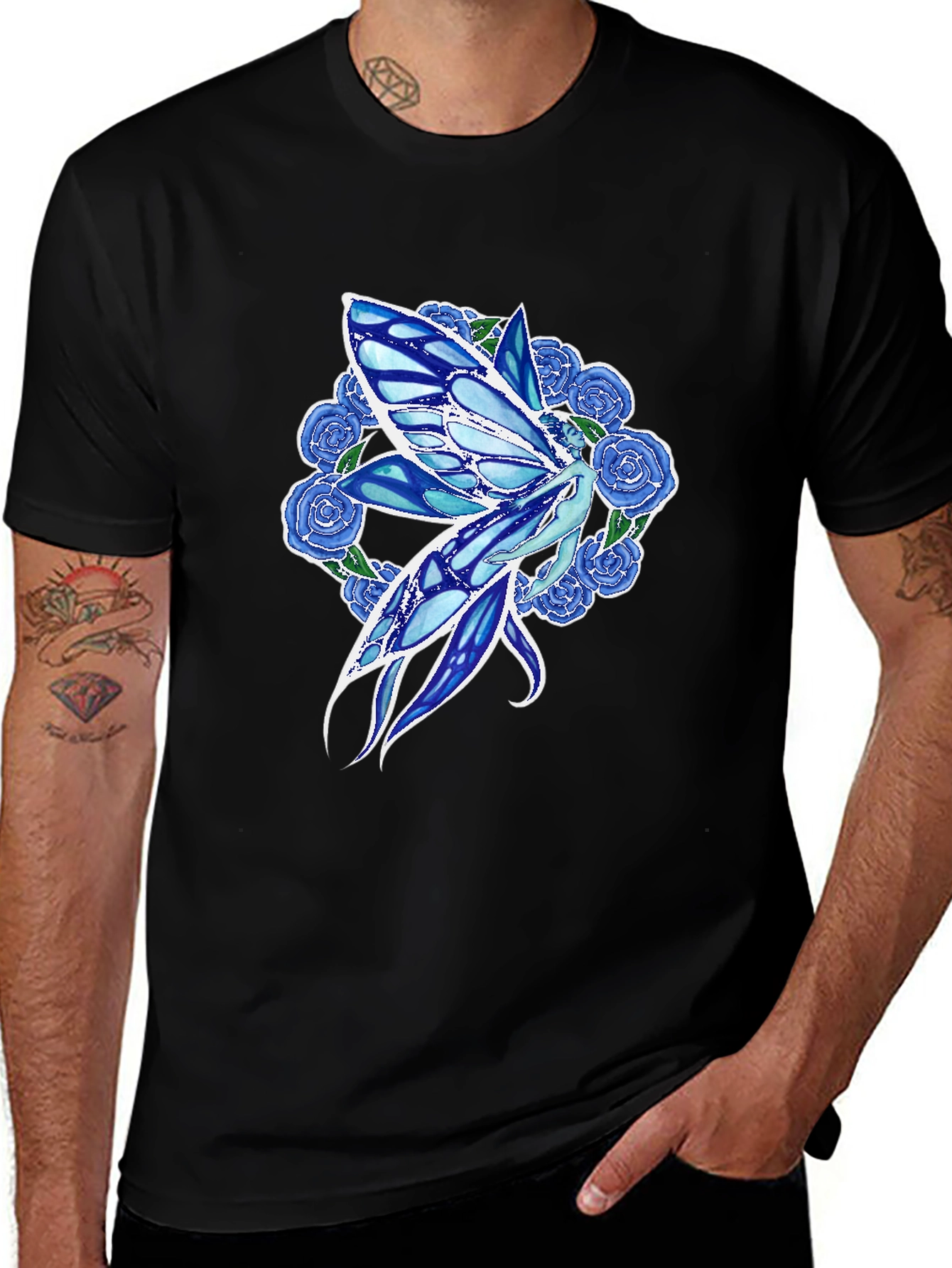 Fairy & Roses Graphic Tee - Black