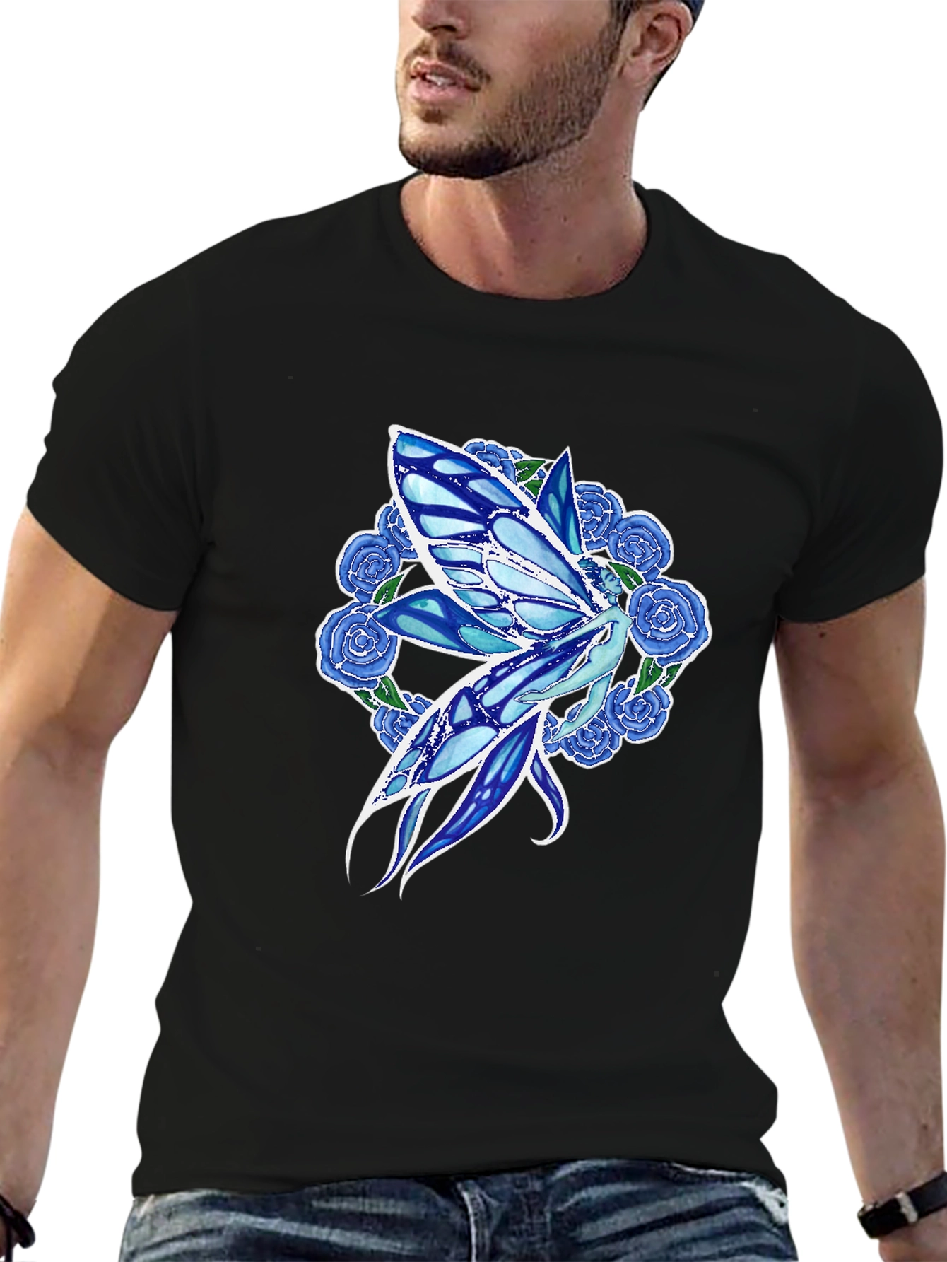 Fairy & Roses Graphic Tee - Black