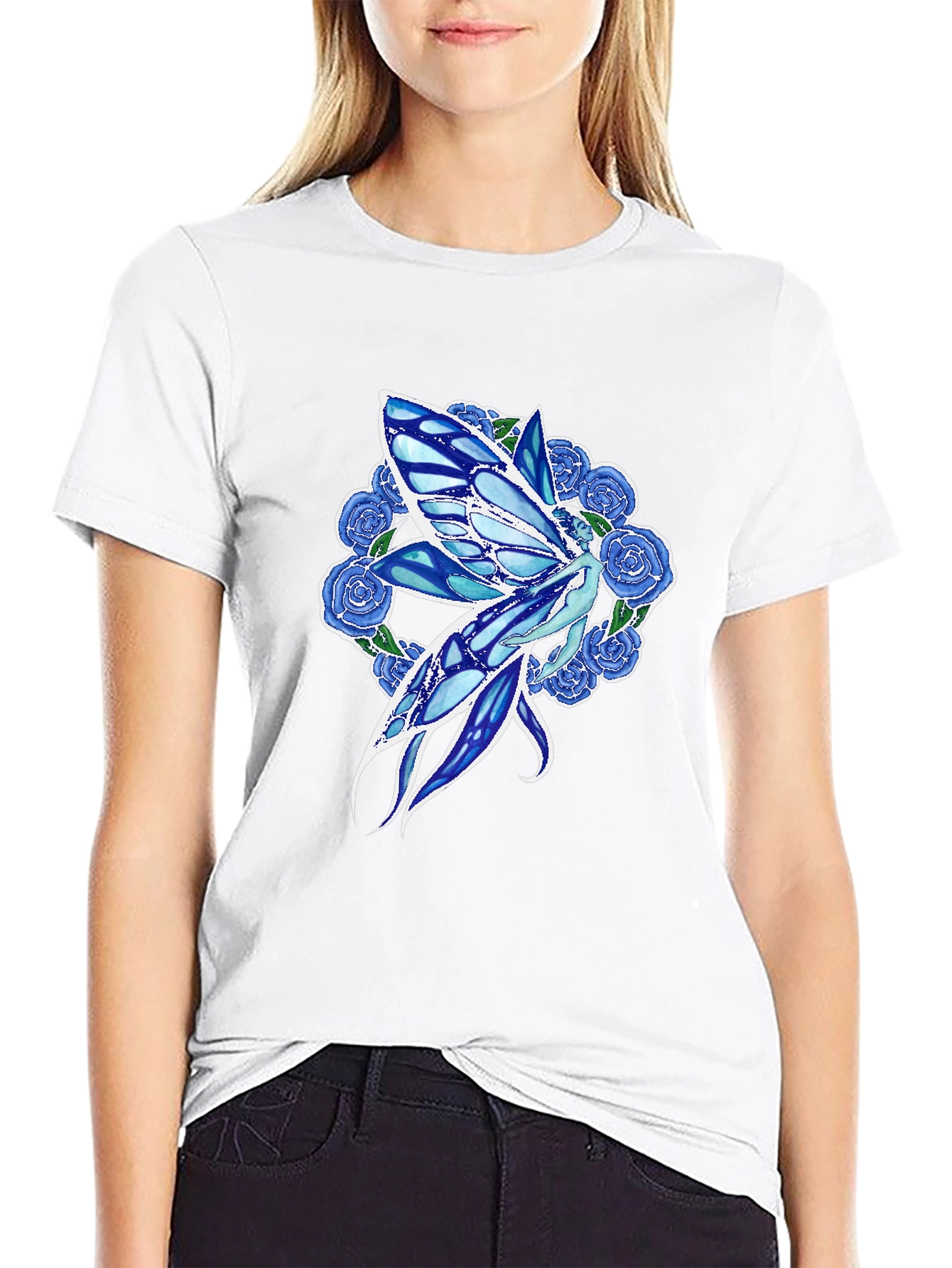 Fairy & Roses Graphic Tee - Black