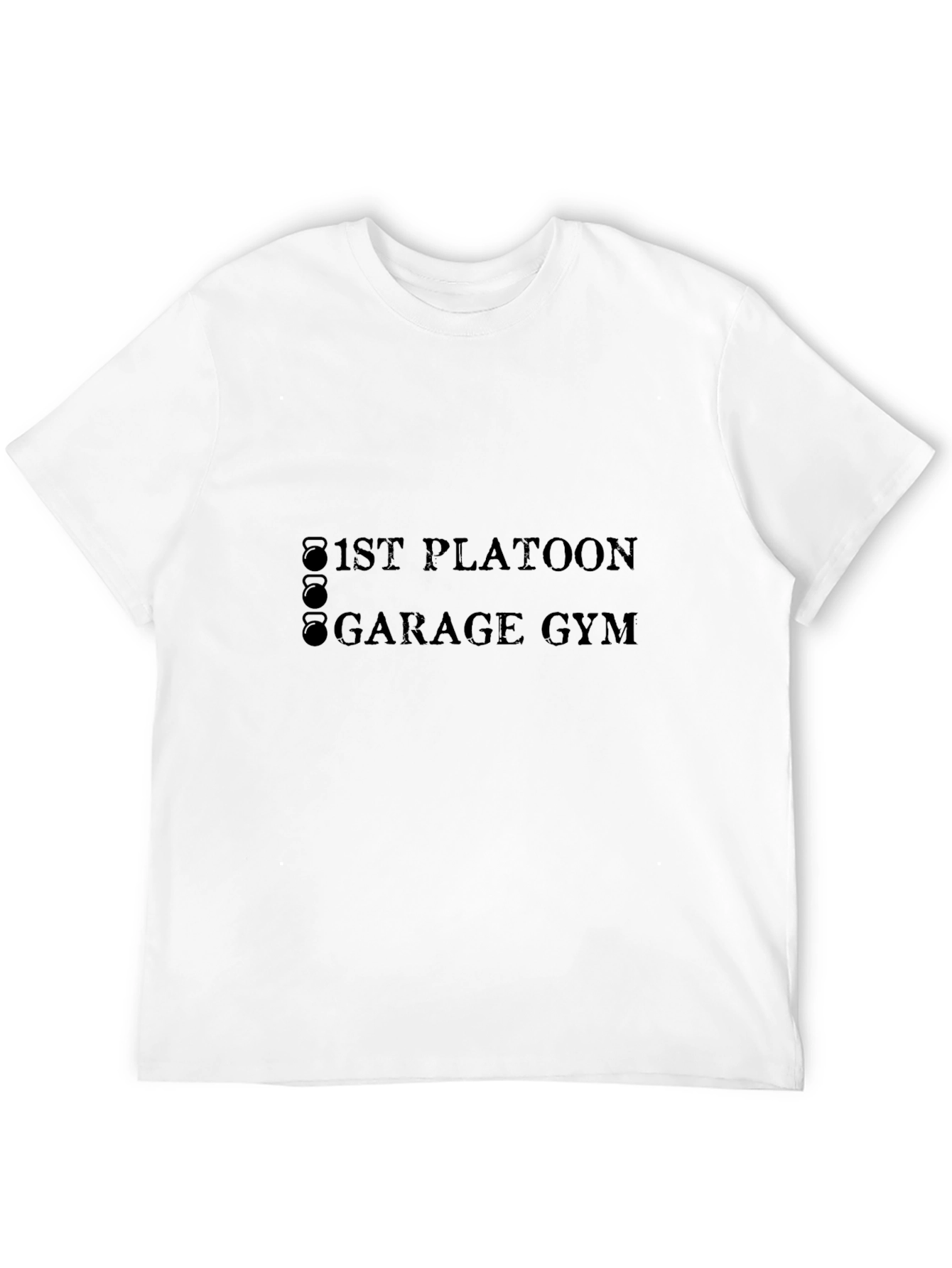 1st Platoon Garage Gym Black T-Shirt