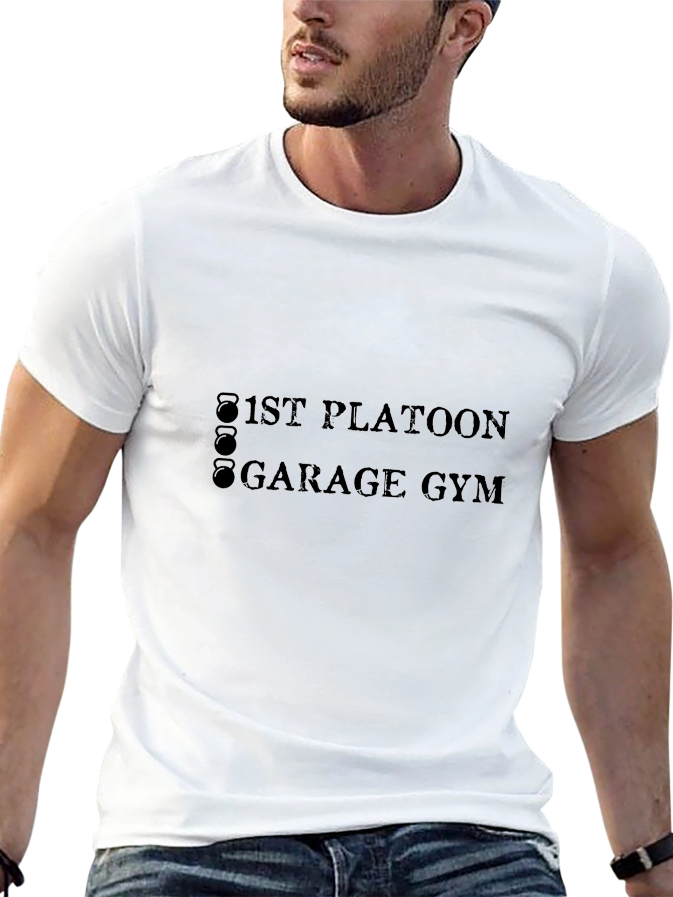 1st Platoon Garage Gym Black T-Shirt