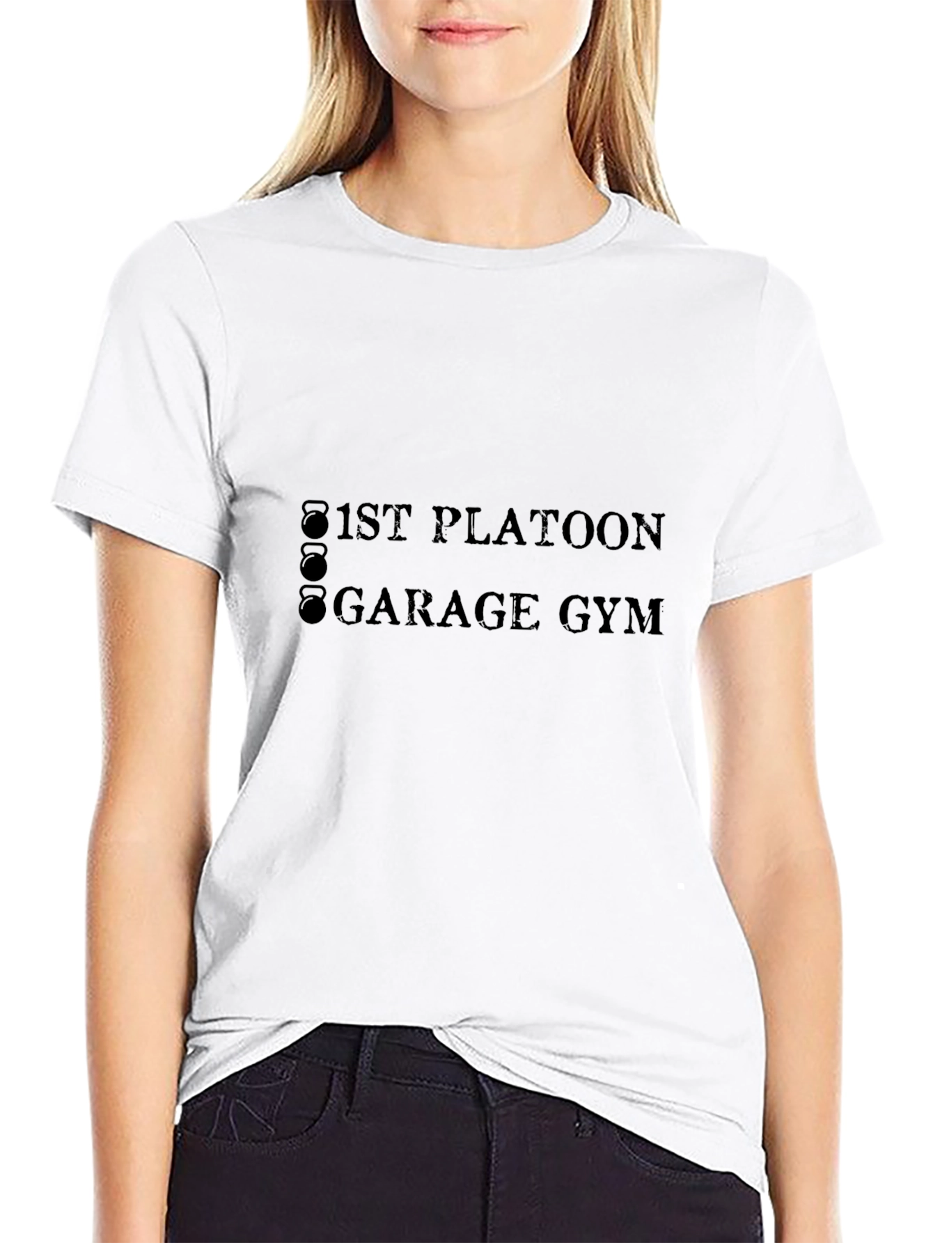 1st Platoon Garage Gym Black T-Shirt