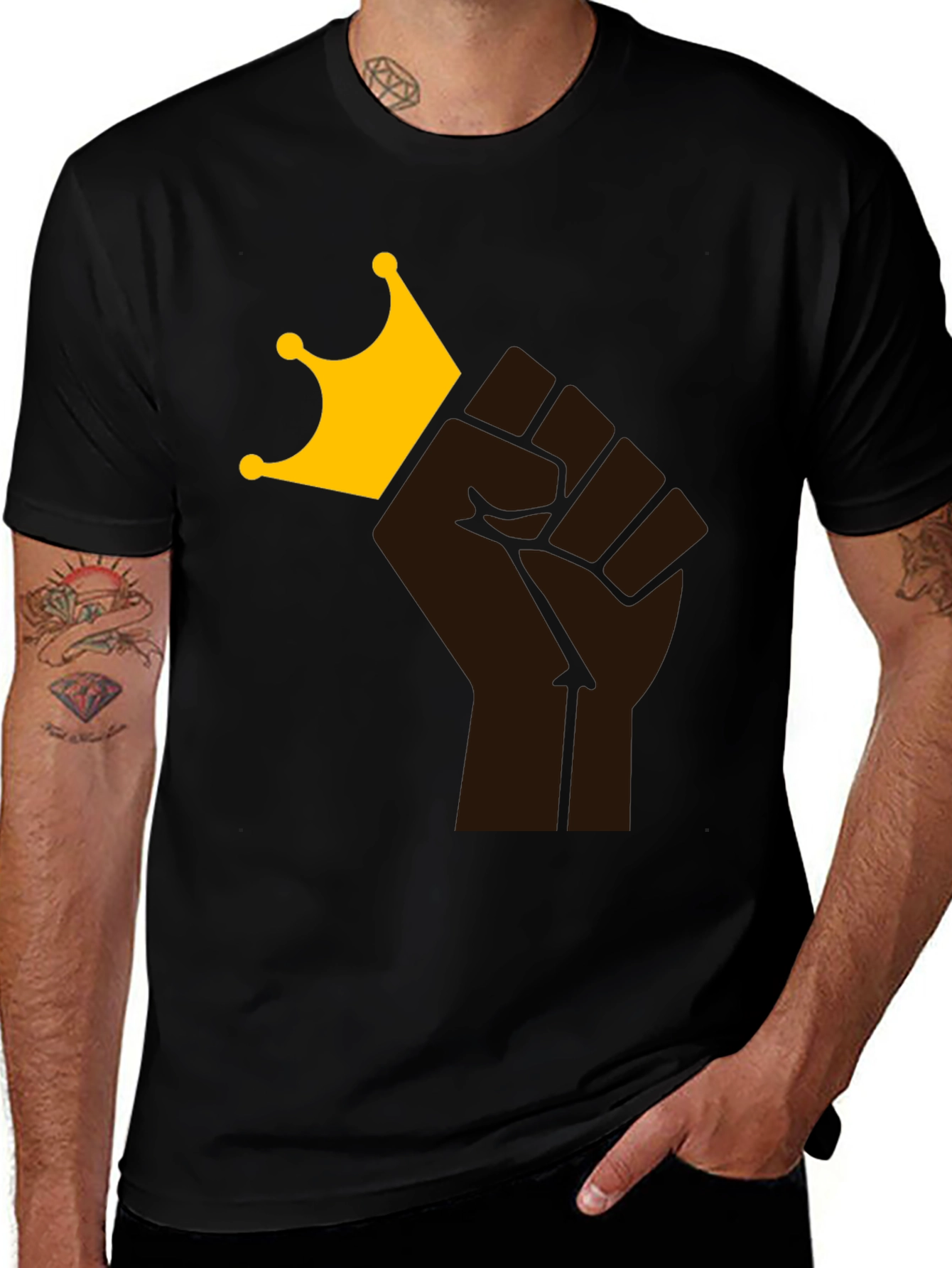 Black Power Fist King T-Shirt