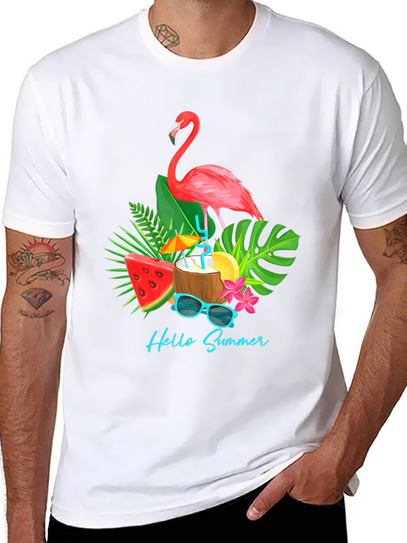 Summer Flamingo Graphic T-Shirt
