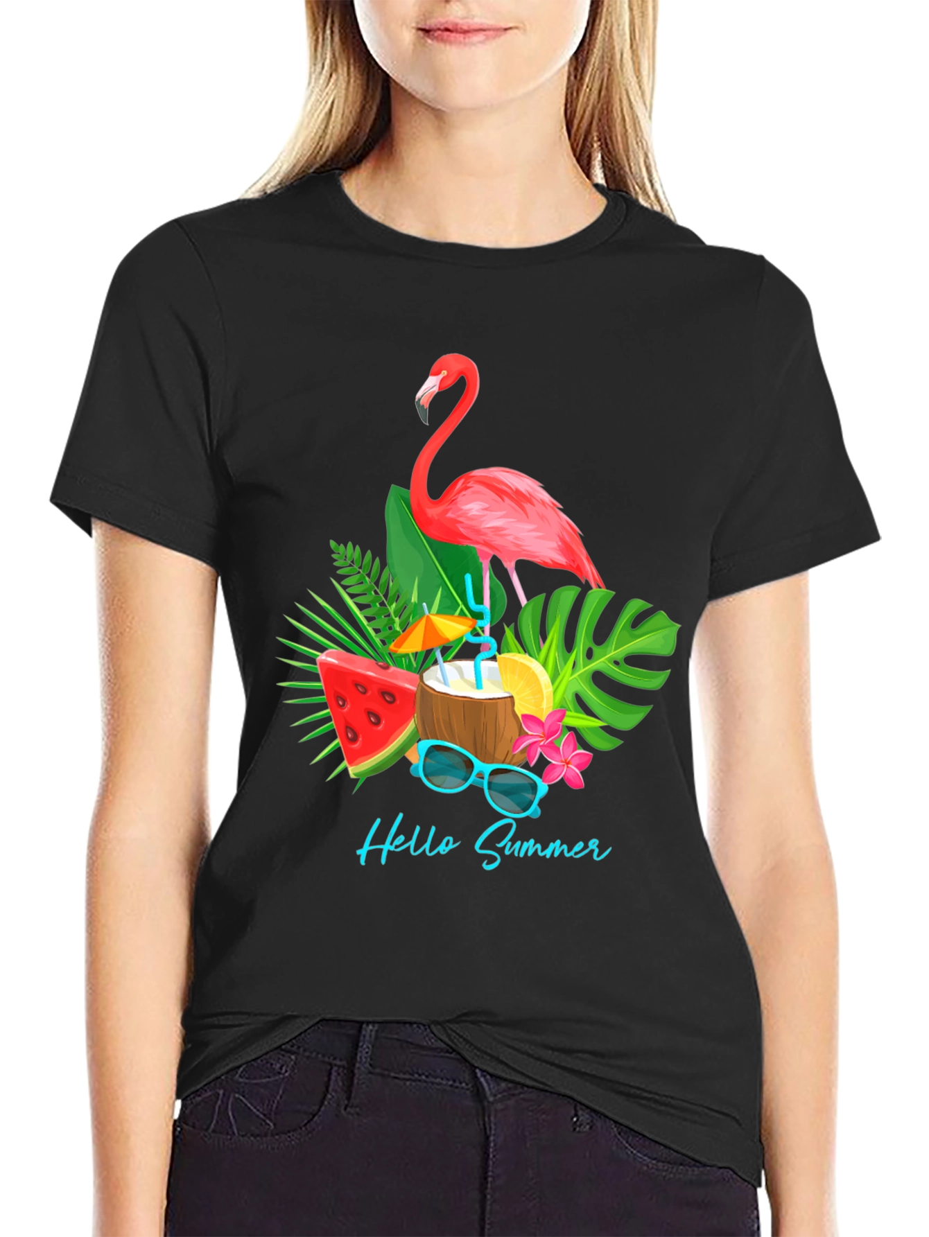 Summer Flamingo Graphic T-Shirt