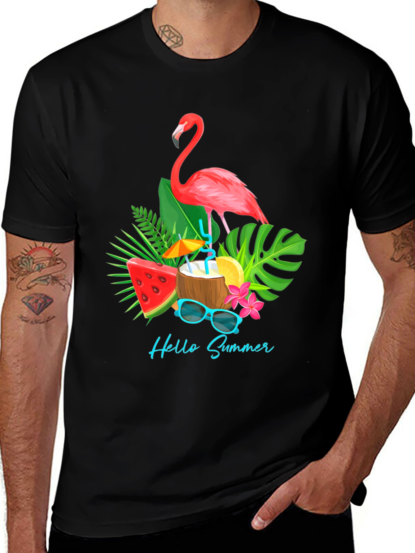 Summer Flamingo Graphic T-Shirt