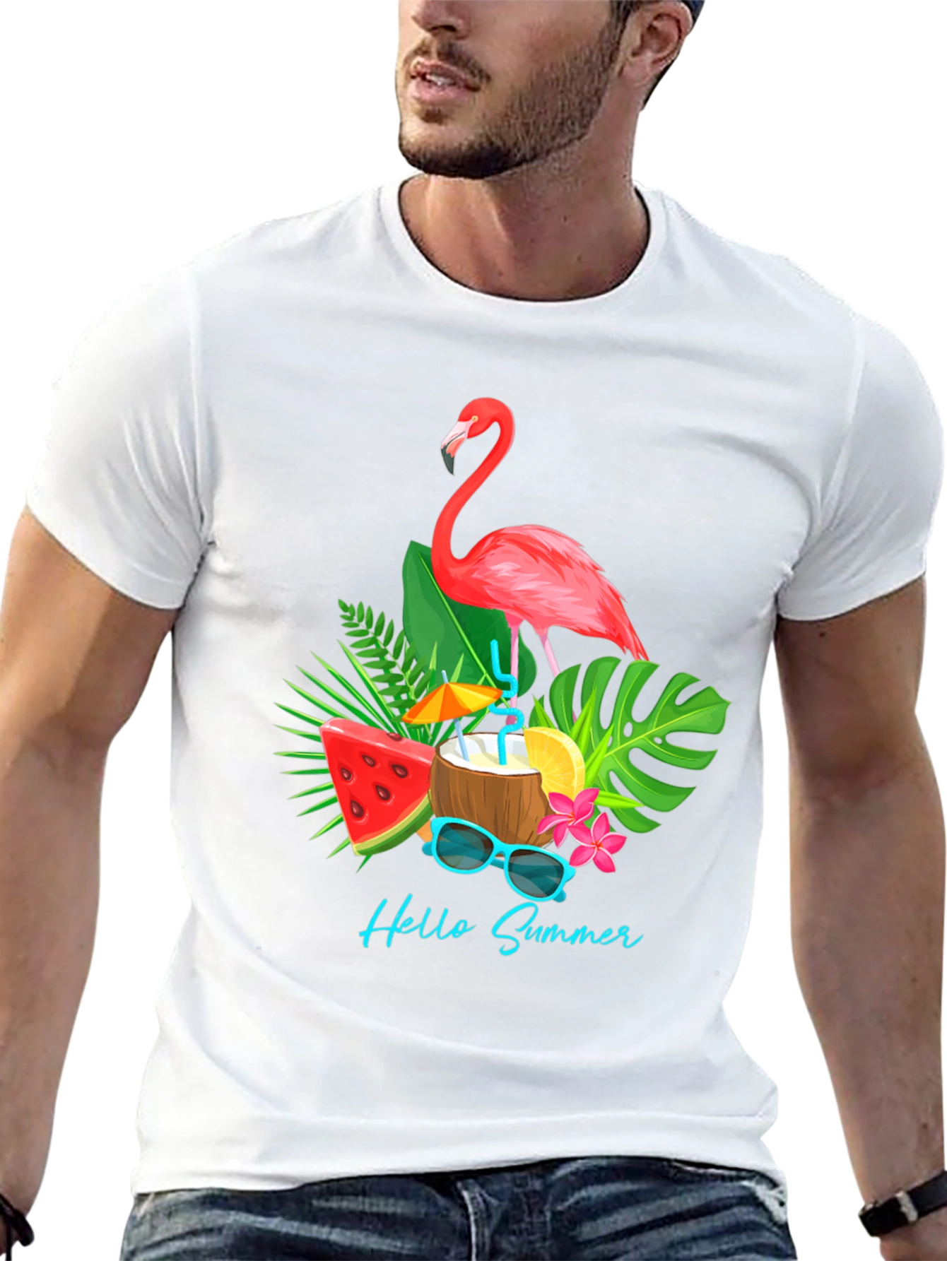 Summer Flamingo Graphic T-Shirt