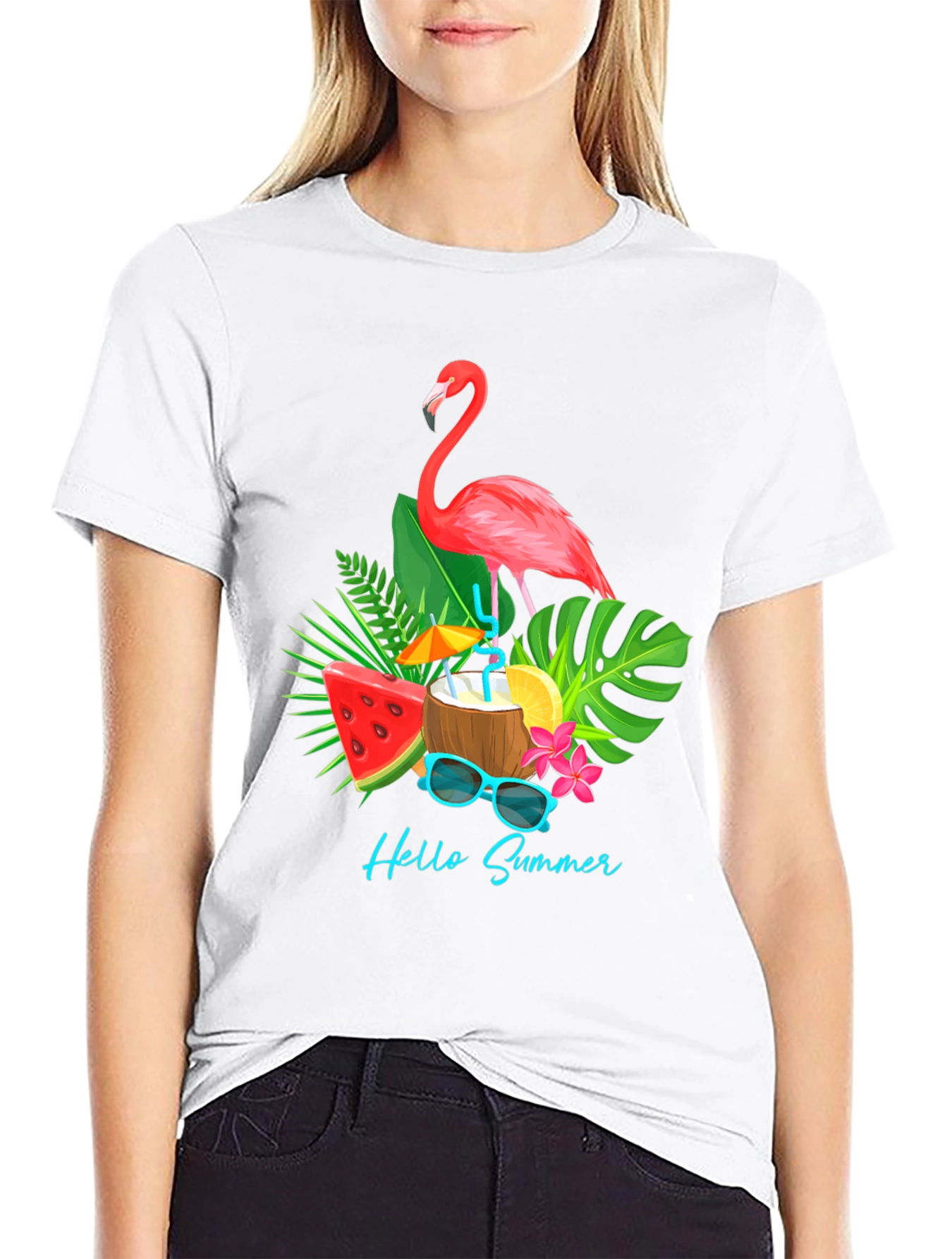 Summer Flamingo Graphic T-Shirt