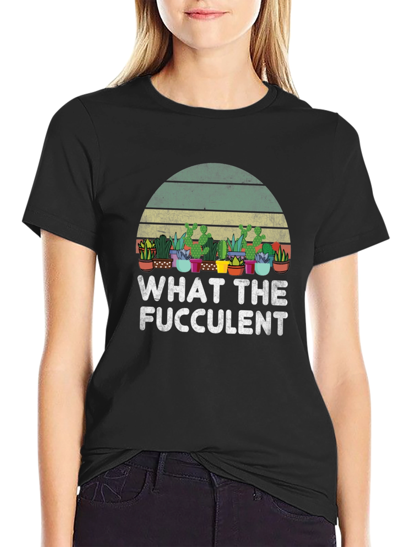 What The Fucculent Succulent Plant Graphic T-Shirt