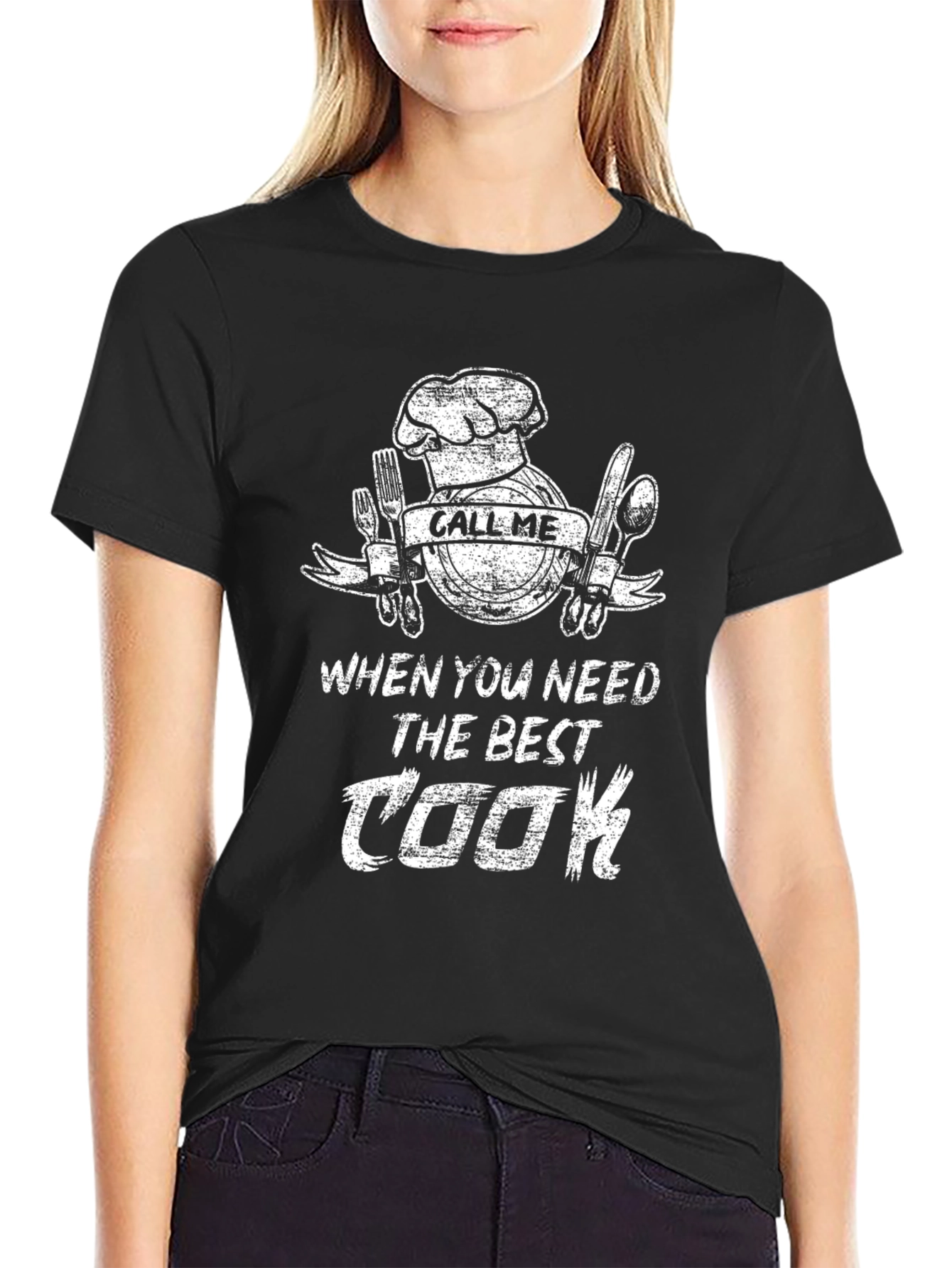 Best Cook T-Shirt - Chef Hat Cutlery Graphic Tee