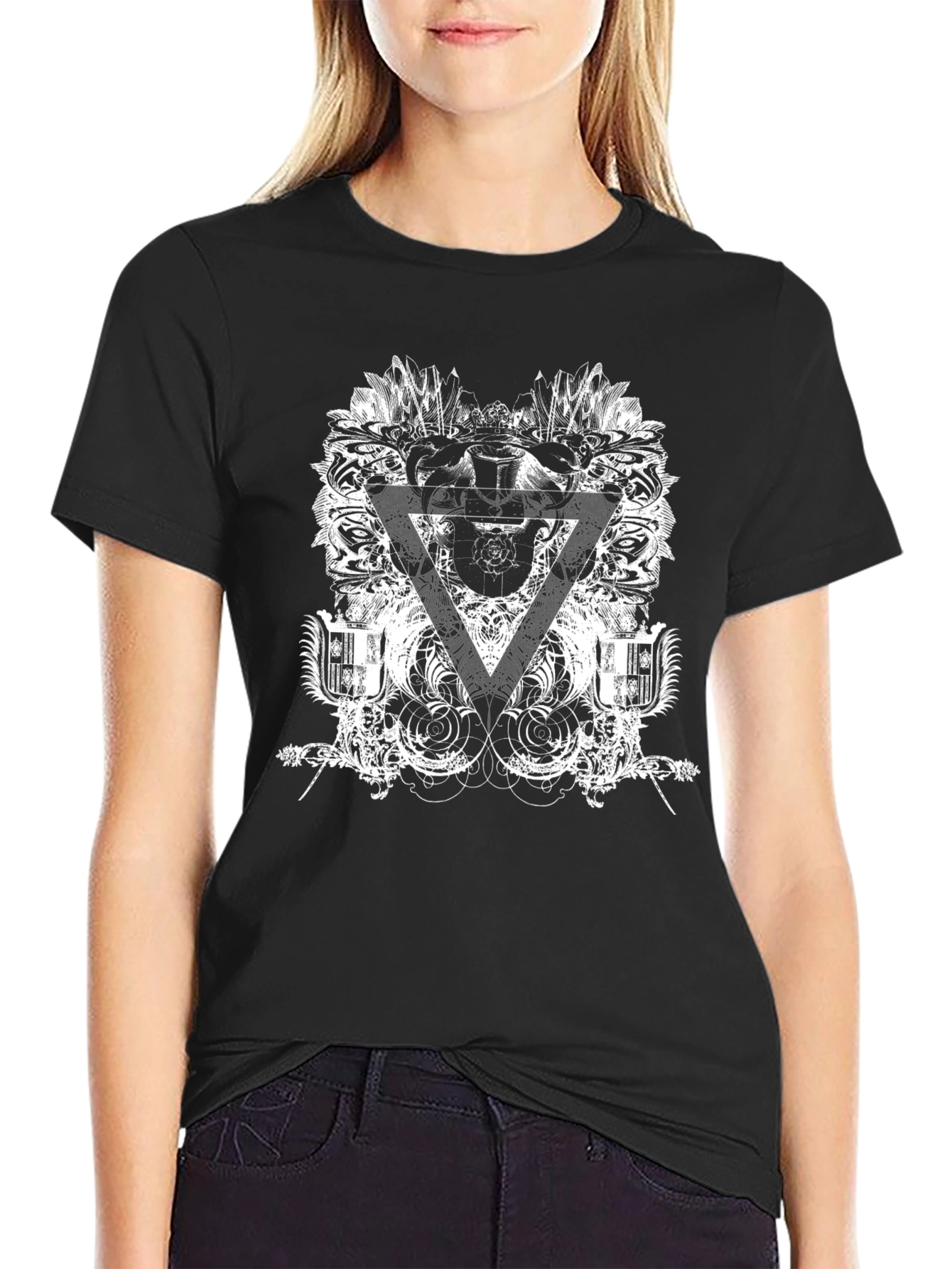 Edgy Graphic Print Black T-Shirt