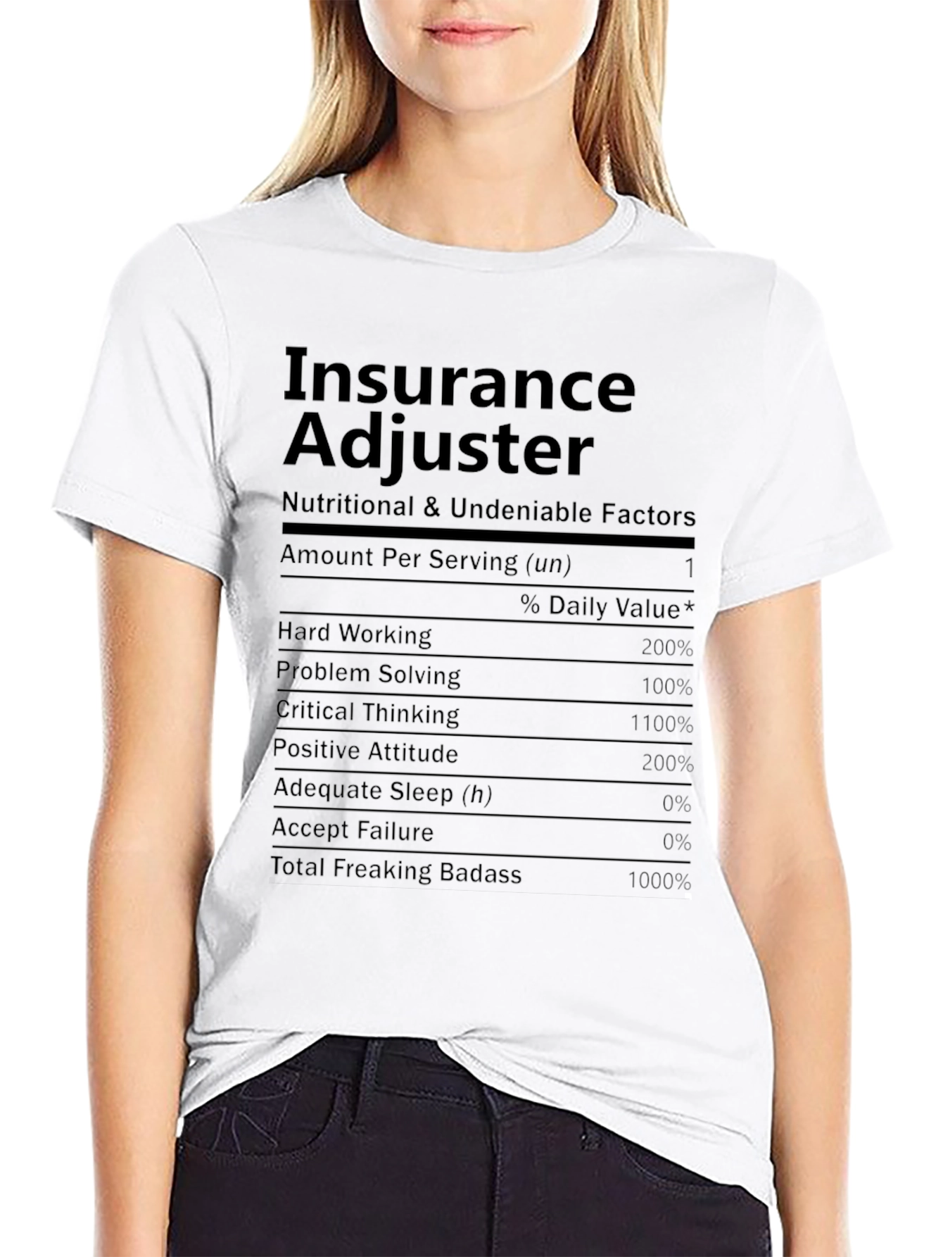 Insurance Adjuster Nutrition Facts T-Shirt