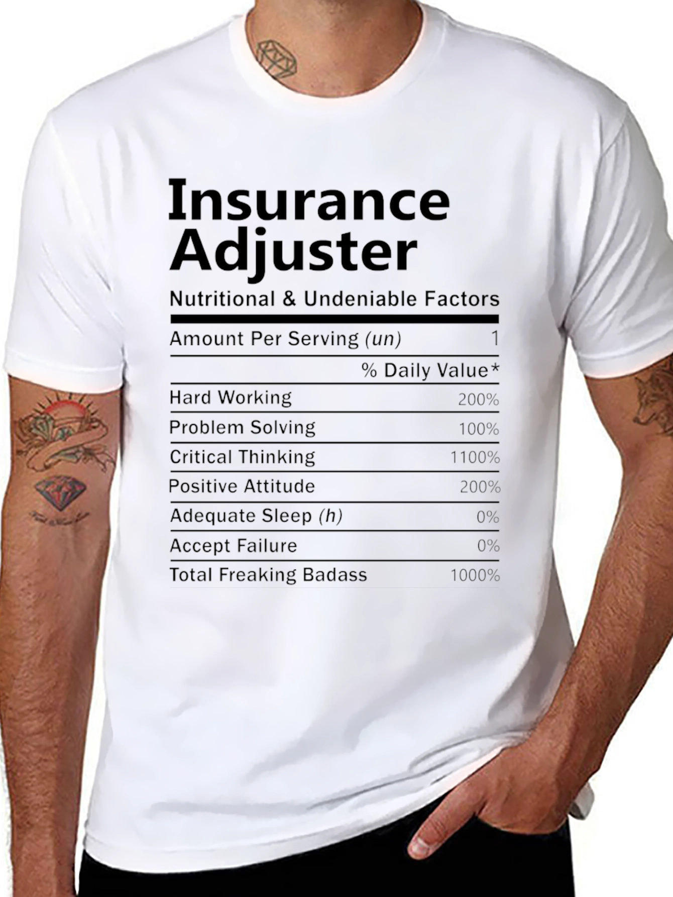 Insurance Adjuster Nutrition Facts T-Shirt