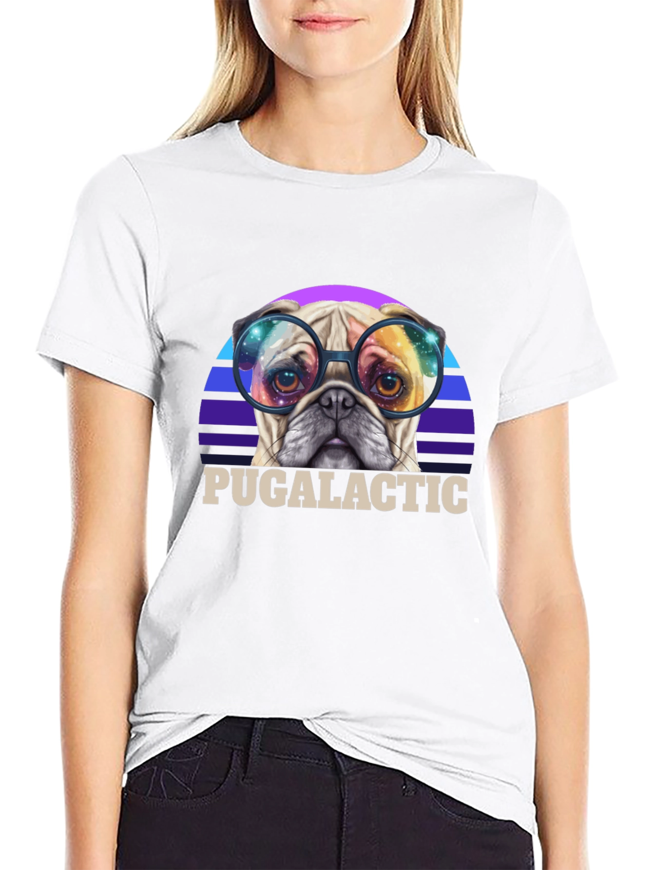 Puggalactic T-Shirt: Galactic Pug in Glasses
