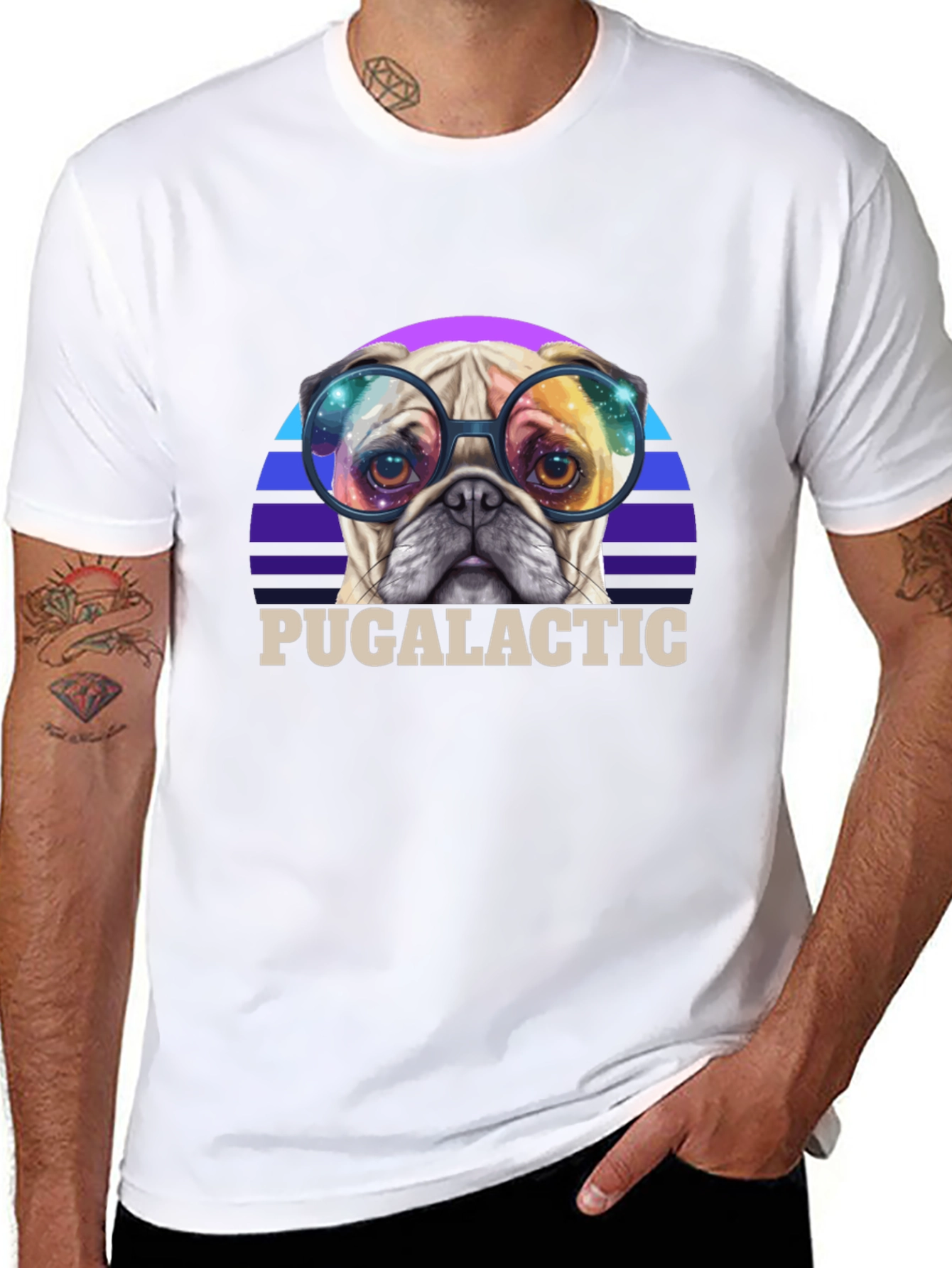 Puggalactic T-Shirt: Galactic Pug in Glasses