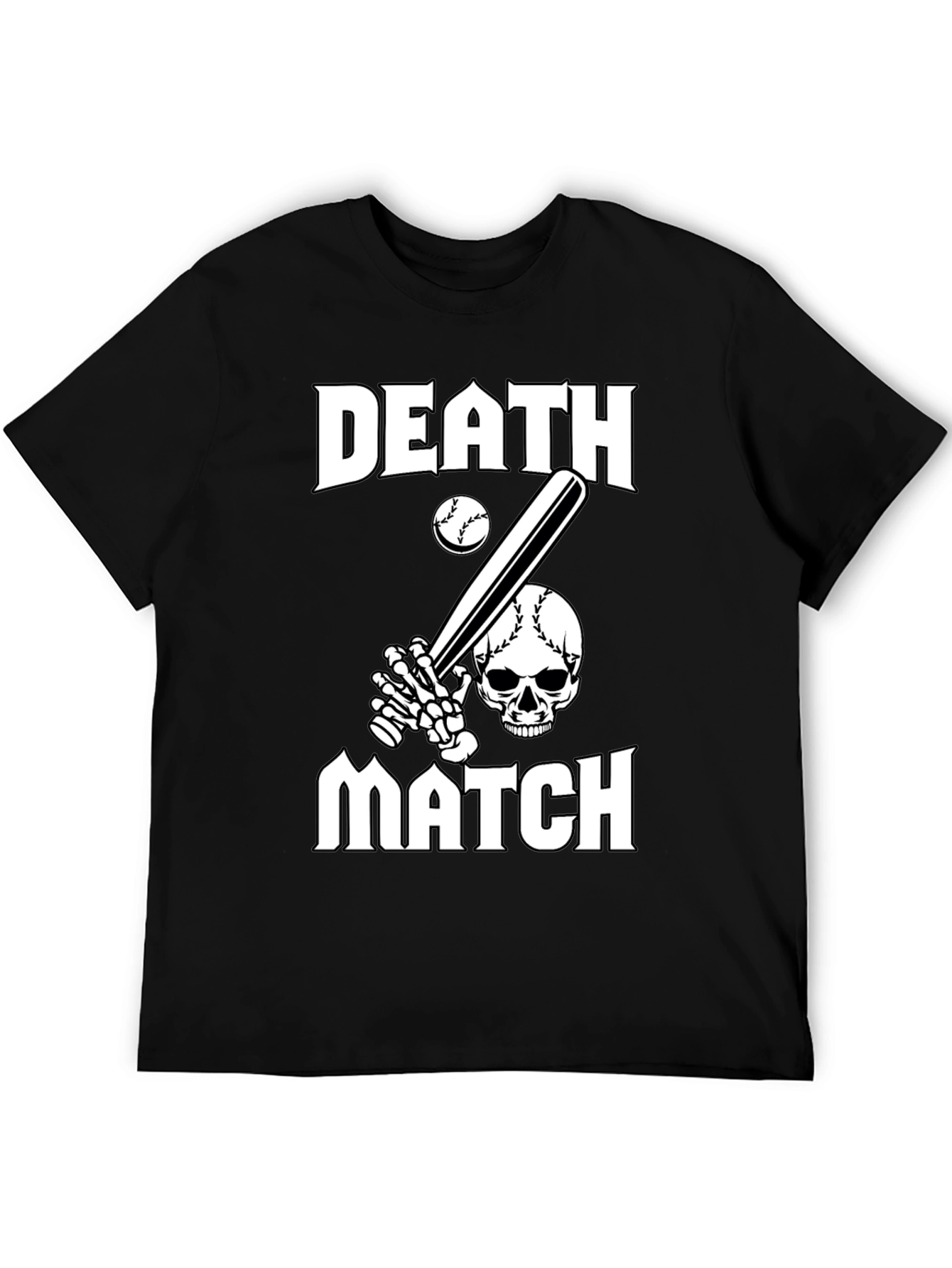 Death Match Graphic T-Shirt - Baseball Skull Tee