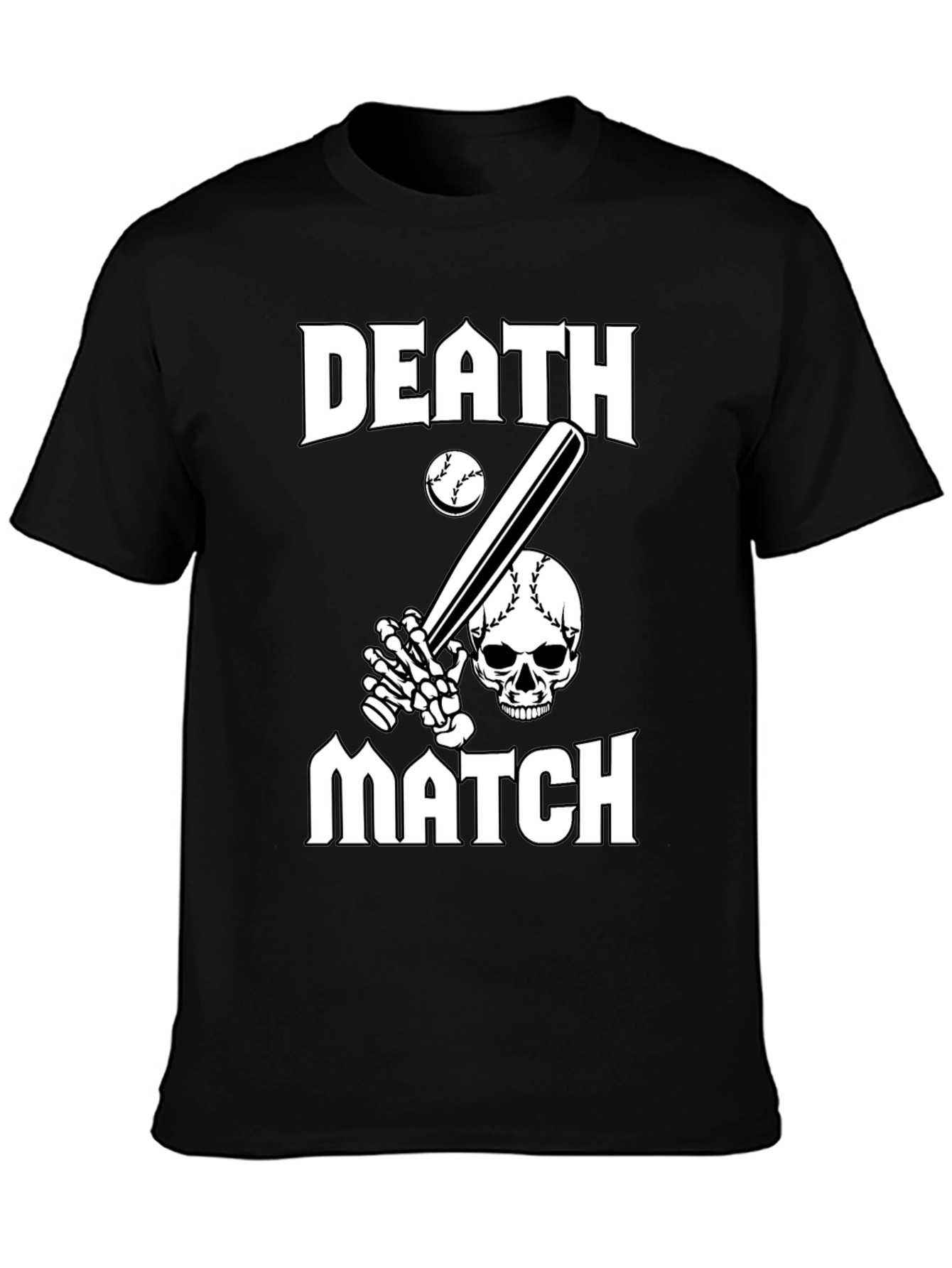 Death Match Graphic T-Shirt - Baseball Skull Tee